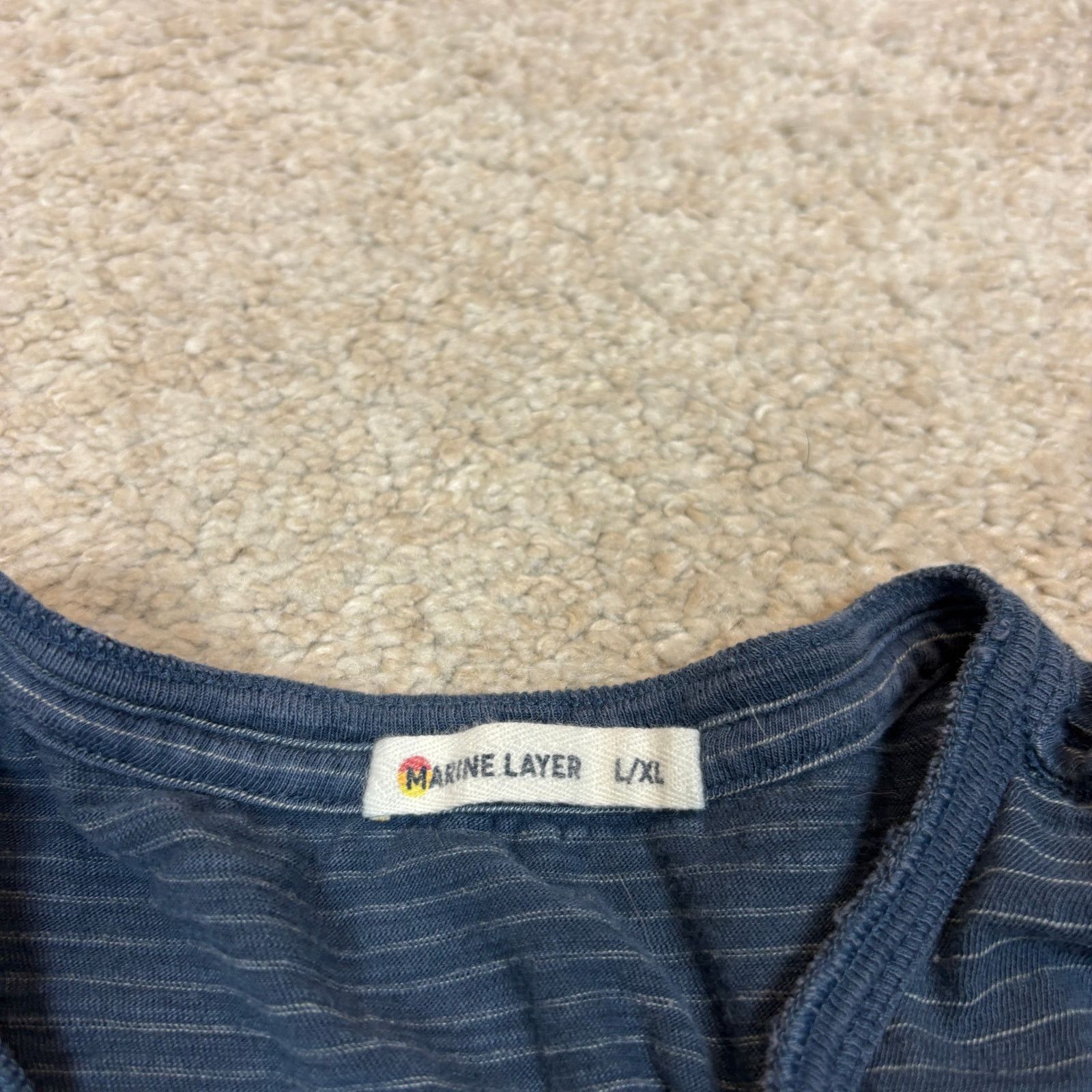 Marine Layer Marine Layer Striped Henley T Shirt Men's L/XL Surf Summer Size US L / EU 52-54 / 3 - 6 Thumbnail