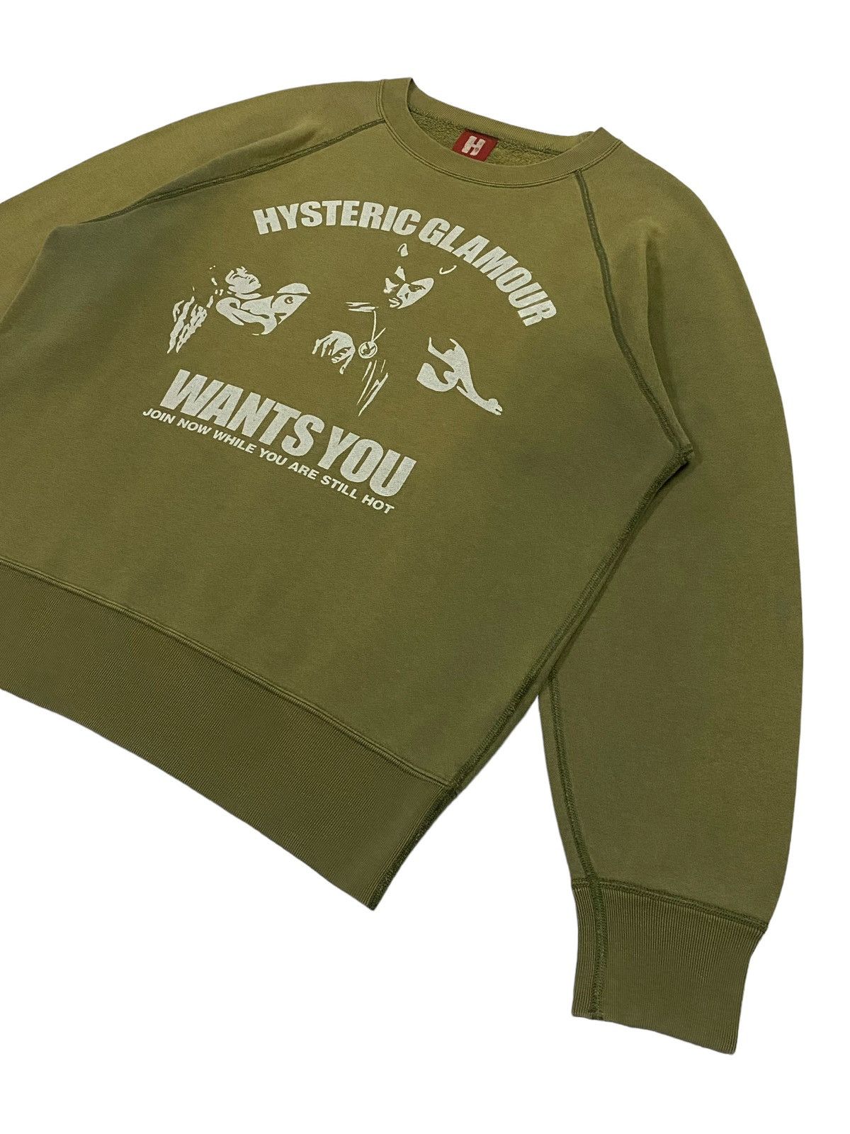 Hysteric Glamour Vintage Hysteric Glamour Wants You Faded Green Sweatshirt Size US M / EU 48-50 / 2 - 14 Thumbnail