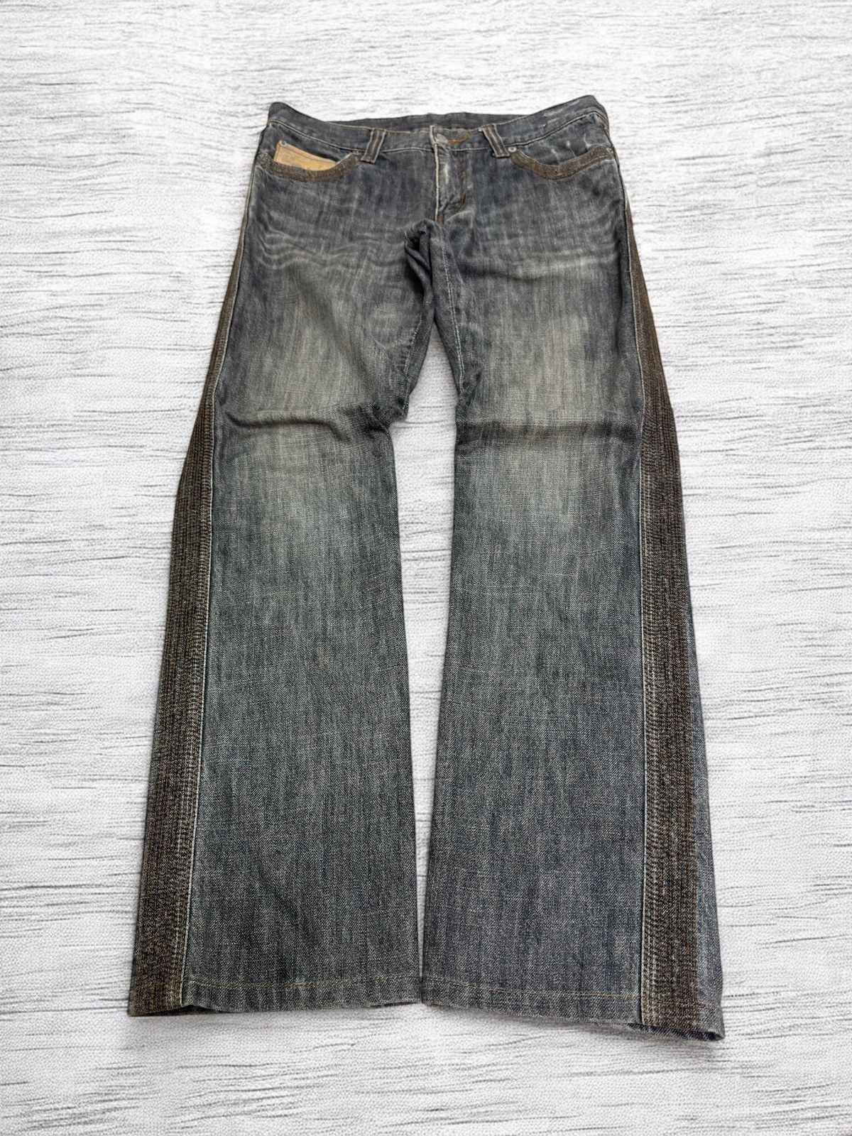 Comme Ca Ism Comme Ça Collection Grey Embroidered Pocket Jeans Y2K Style Size US 31 - 2 Thumbnail