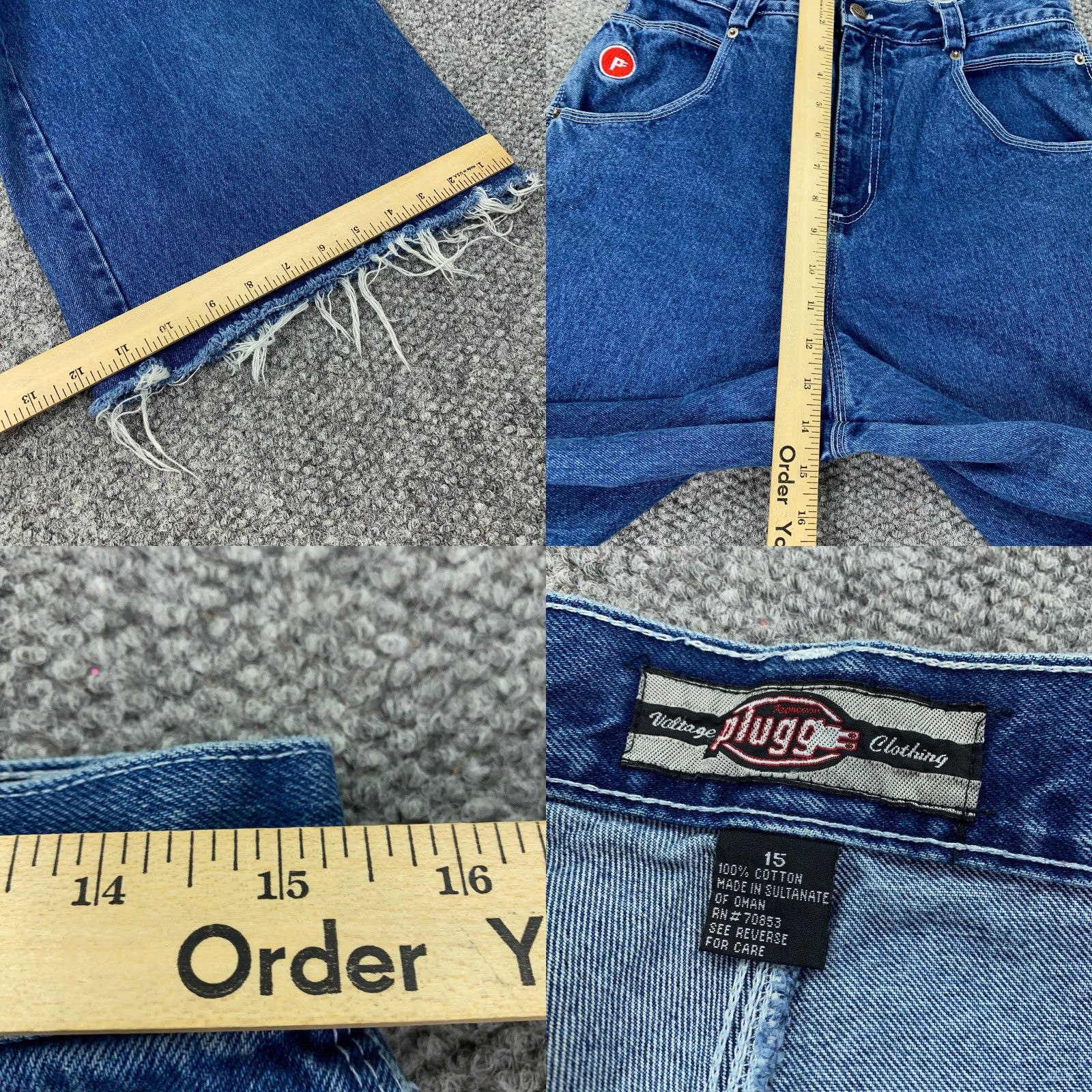 Vintage VINTAGE Pluggo Womens Jeans Size 15 Wide Leg High Waist Denim 90s Grunge Y2K Size 31" - 8 Thumbnail