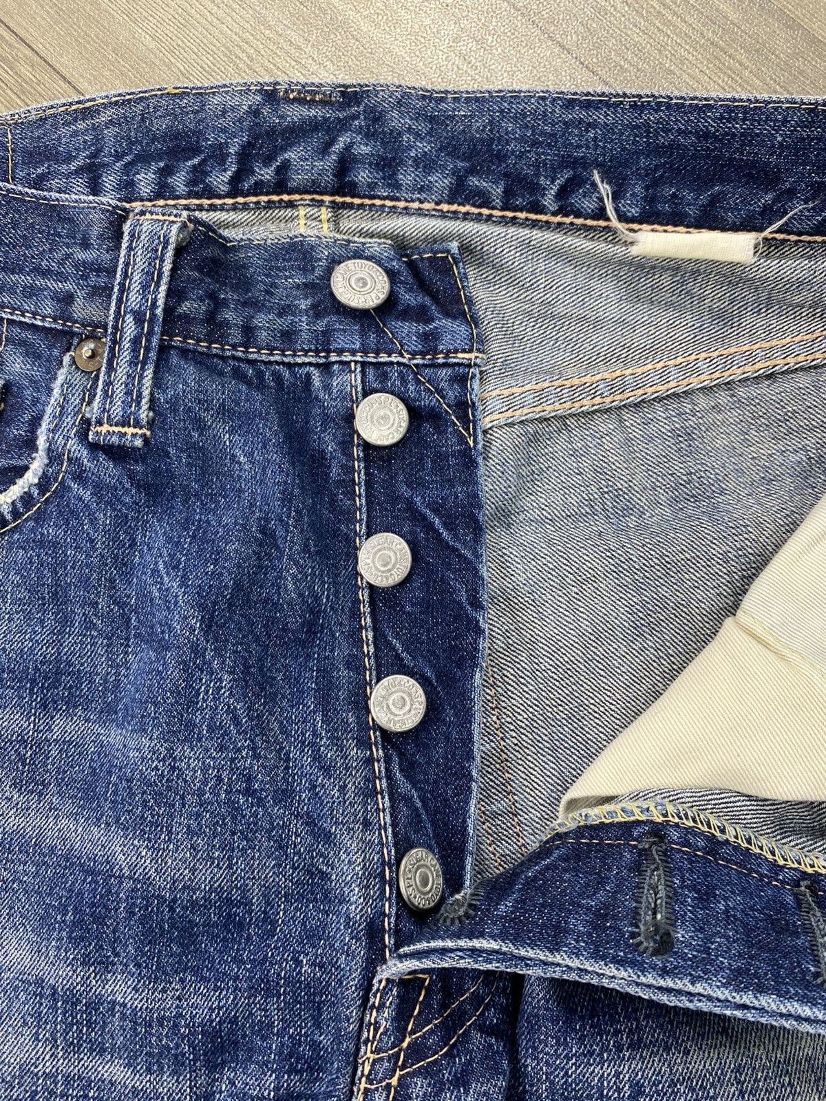 Sugar Cane 🇯🇵Vintage Sugar Cane 1947 Distressed Faded Selvedge Denim Size US 29 - 14 Thumbnail