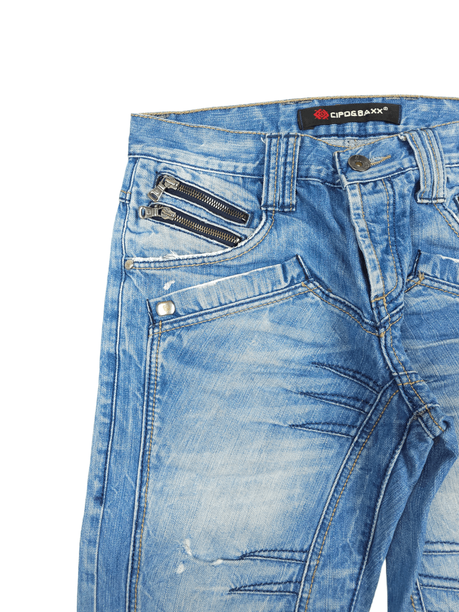 Japanese Brand 💎 Size 31/34 Cipo & Baxx Y2K Double Knee Denim Jeans Size US 31 - 5 Thumbnail