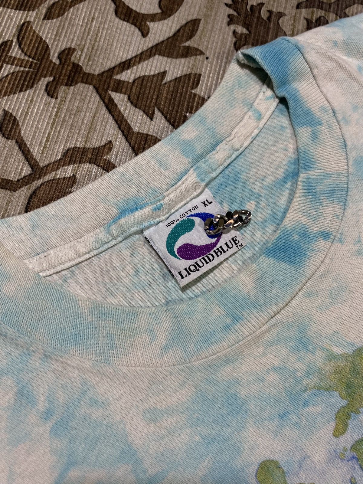 Liquid Blue Vintage 90s Blue Map World Ocean Continents AOP Graphic Size US XL / EU 56 / 4 - 6 Thumbnail