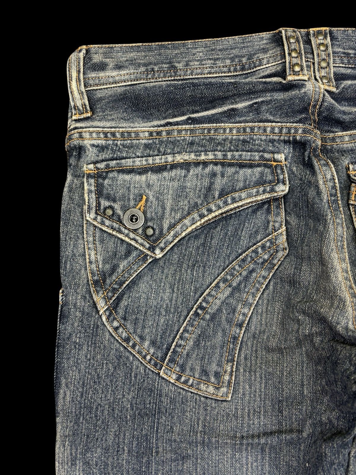 Japanese Brand 💥SUPER FLARE💥EDGE RUPERT Multipocket Flare Punk Jeans F701 Size US 29 - 15 Thumbnail
