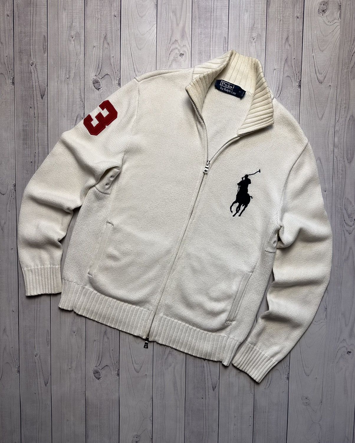 Polo Ralph Lauren × Vintage Vintage polo Ralph Lauren Knitted zip jacket logo rare Size US S / EU 44-46 / 1 - 1 Thumbnail