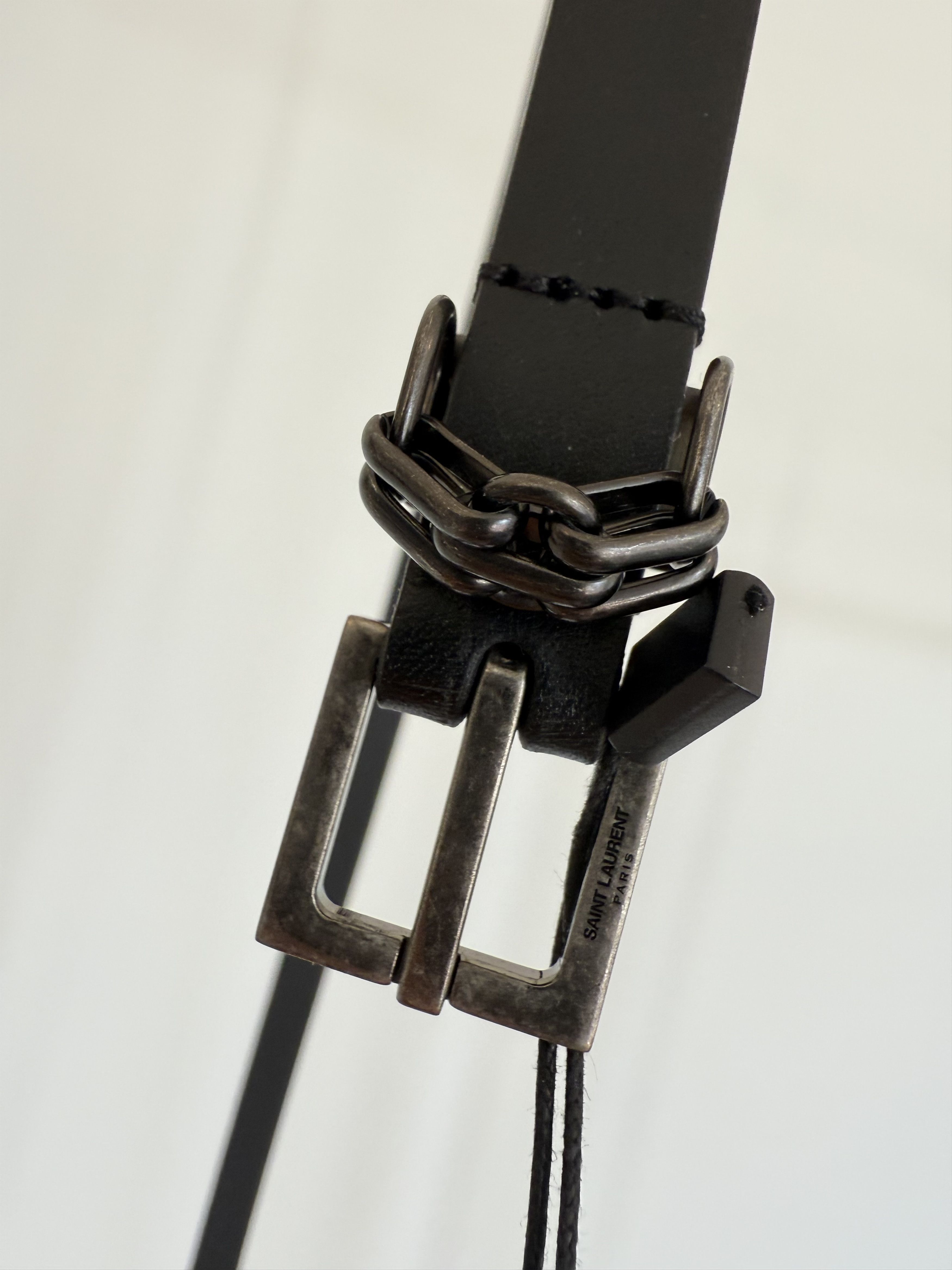Saint Laurent Cintura Spalla Tampa Leather Belt 100cm