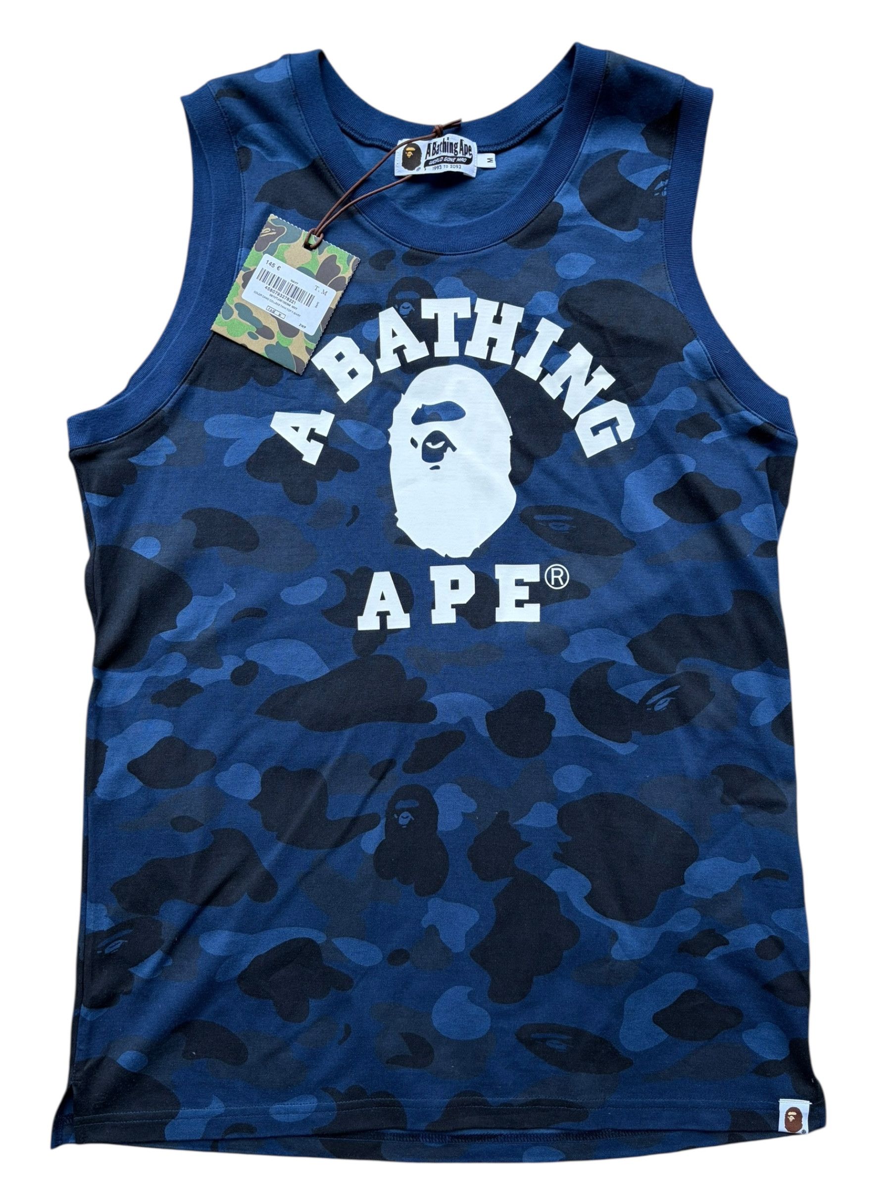 Bape Bape Blue Camo White College Logo Sleeveless Tank Top Size US M / EU 48-50 / 2 - 1 Thumbnail