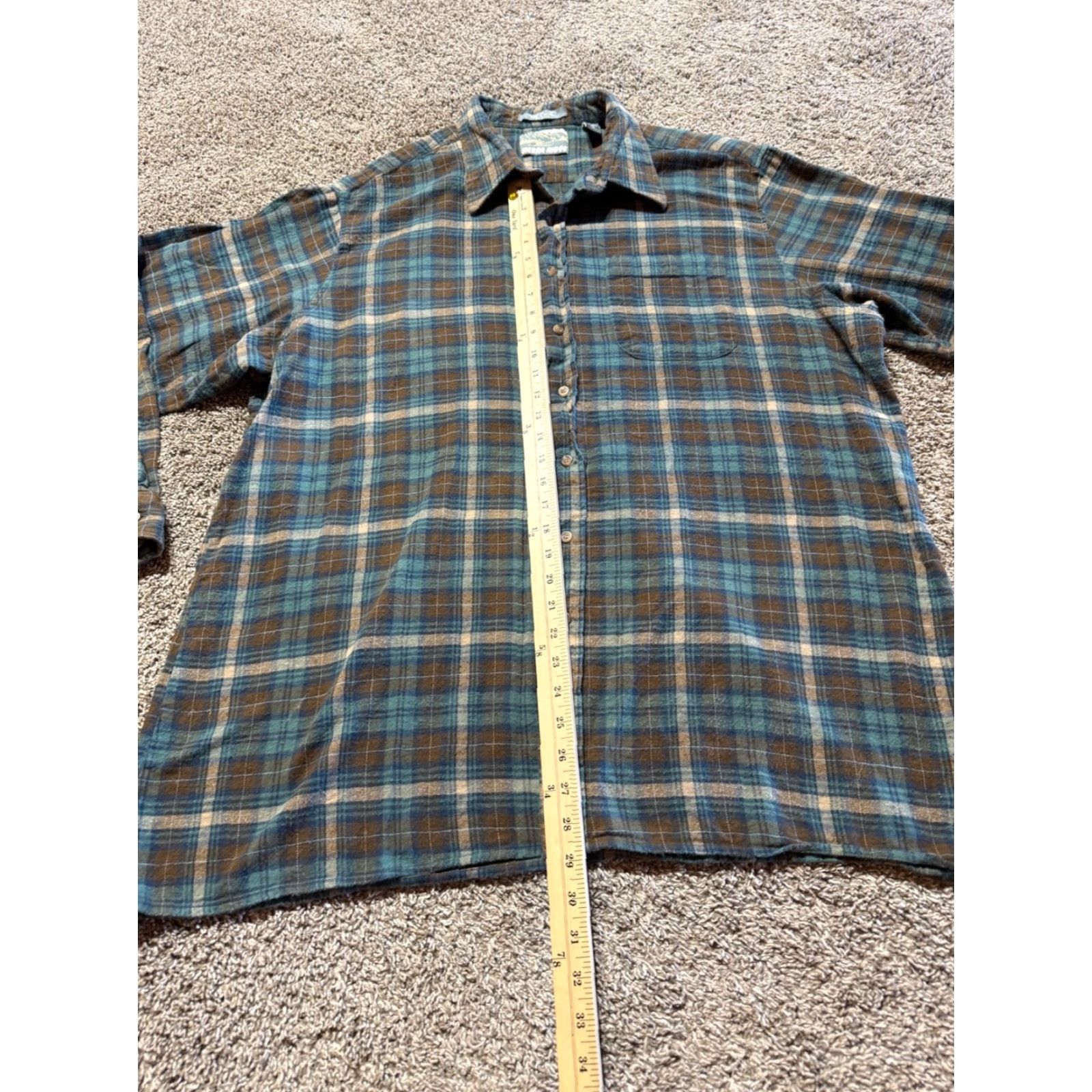 Vintage Vintage Canyon Sierra Ridge Mens Flannel Shirt Button-Up 3XL Tall Long Sleeve Plaid Green Size US XXL / EU 58 / 5 - 6 Thumbnail