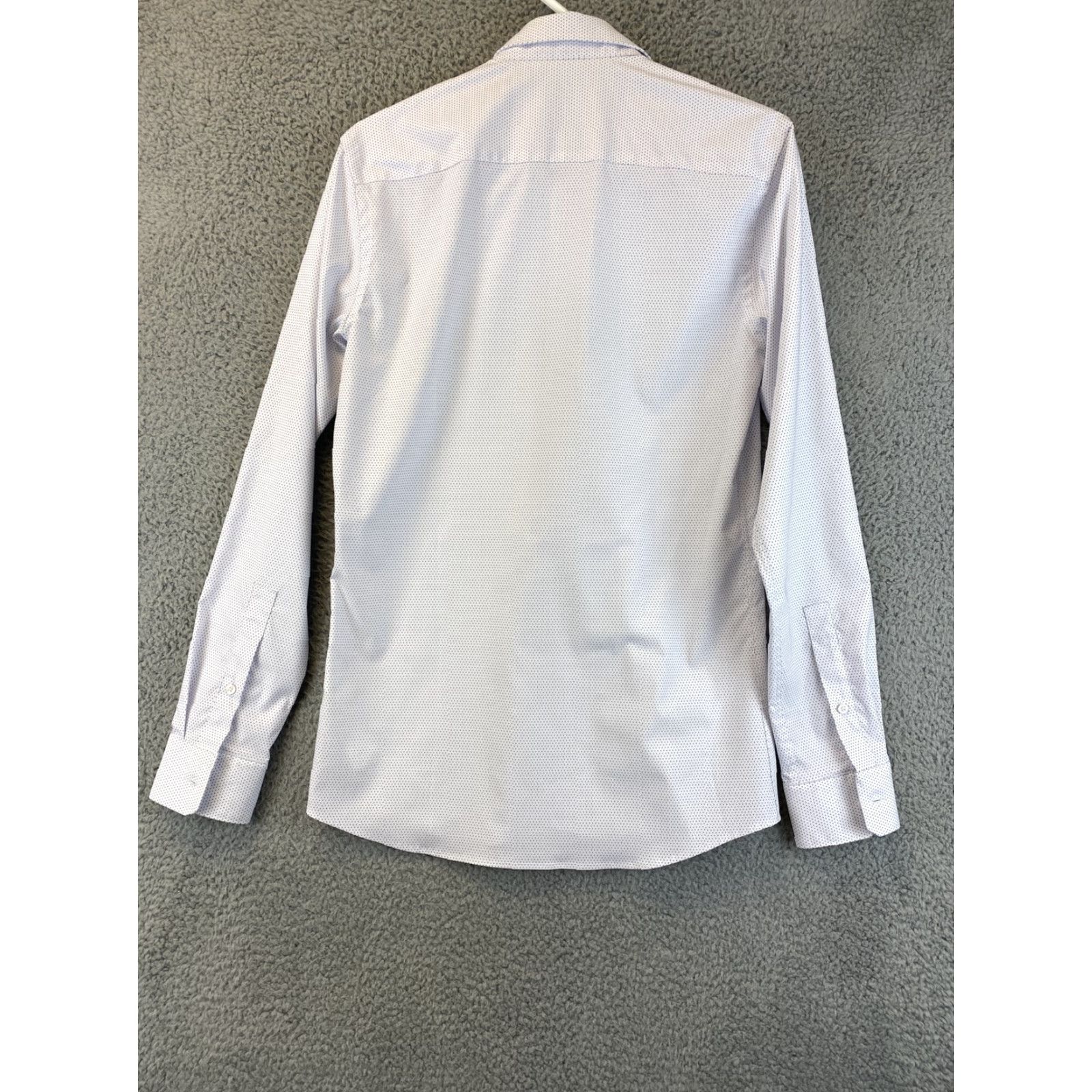 Zara ZARA Men Slim Fit Long Sleeve Button-Up Shirt S White Black Dots Casual Cotton Size US S / EU 44-46 / 1 - 7 Thumbnail