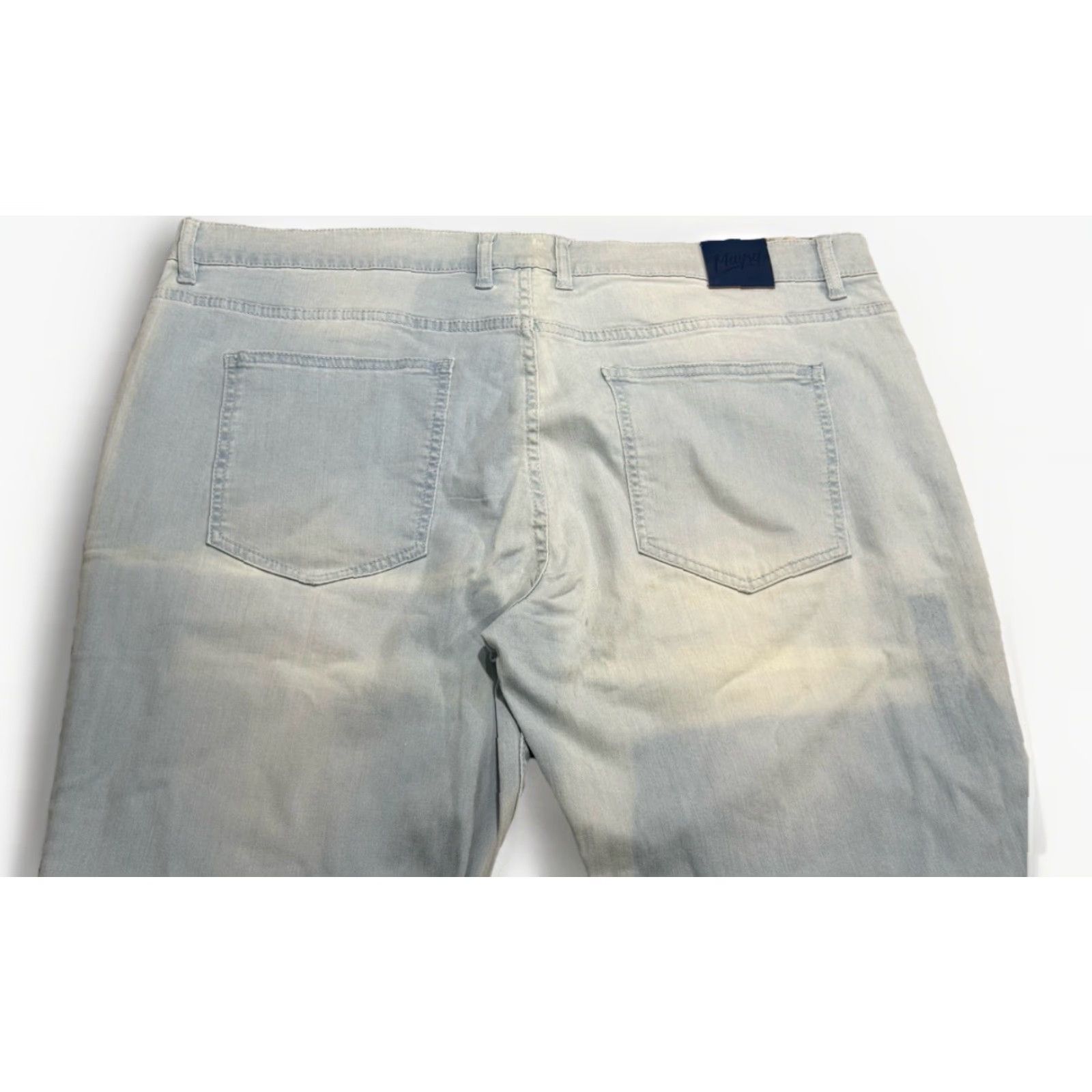Denime Mugsy Jeans 5-Pocket Denim Straight Stretch Light Blue FLX4NLU 40x30 Mens Regular Size 40 Blue Size US 40 / EU 56 - 6 Thumbnail
