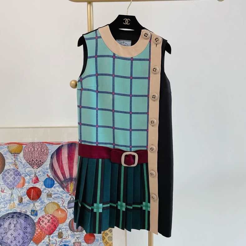 Prada Prada Sleeveless stitching dress Size XS / US 0-2 / IT 36-38 - 1 Thumbnail