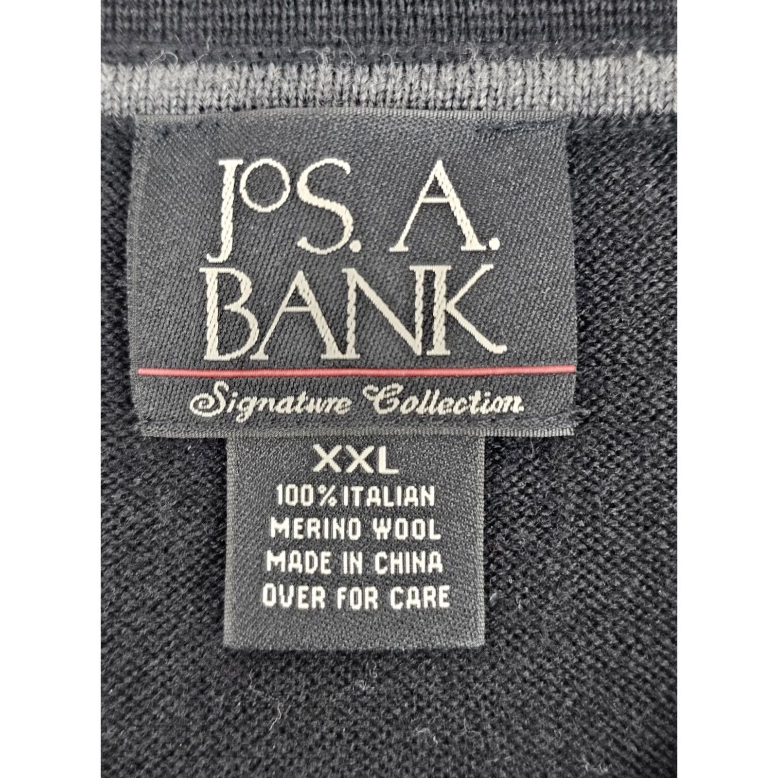 Jos. A. Bank Jos A Banks 100% Italian Merino Wool Knit Henley Pullover Sweater Men 2XL Black Size US XXL / EU 58 / 5 - 3 Thumbnail
