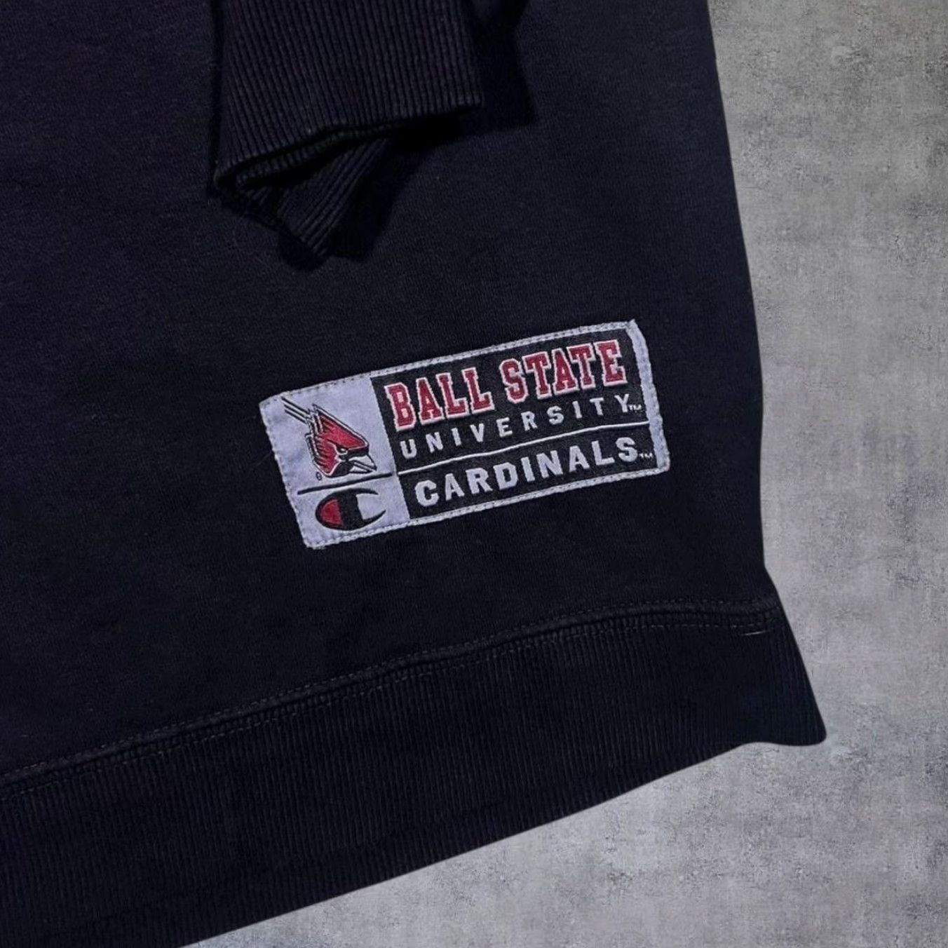 Champion Champion Ball State University Cardinals Embroidered Black Sweatshirt XXL Men Size US XXL / EU 58 / 5 - 4 Thumbnail