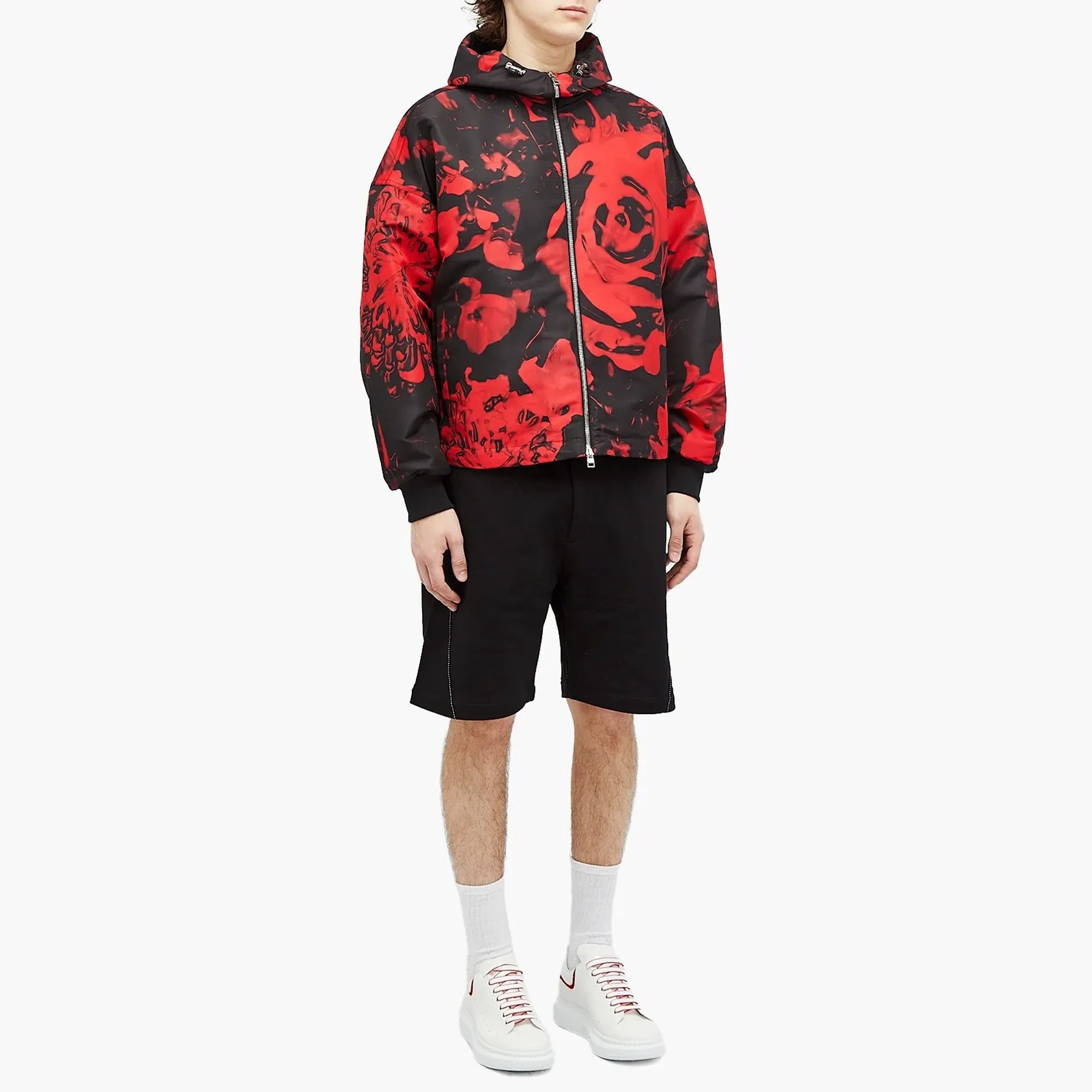 Alexander McQueen EU48 Waxed Flower Abstract Print Hooded Zip Windbreaker FW24 Size US M / EU 48-50 / 2 - 18 Thumbnail