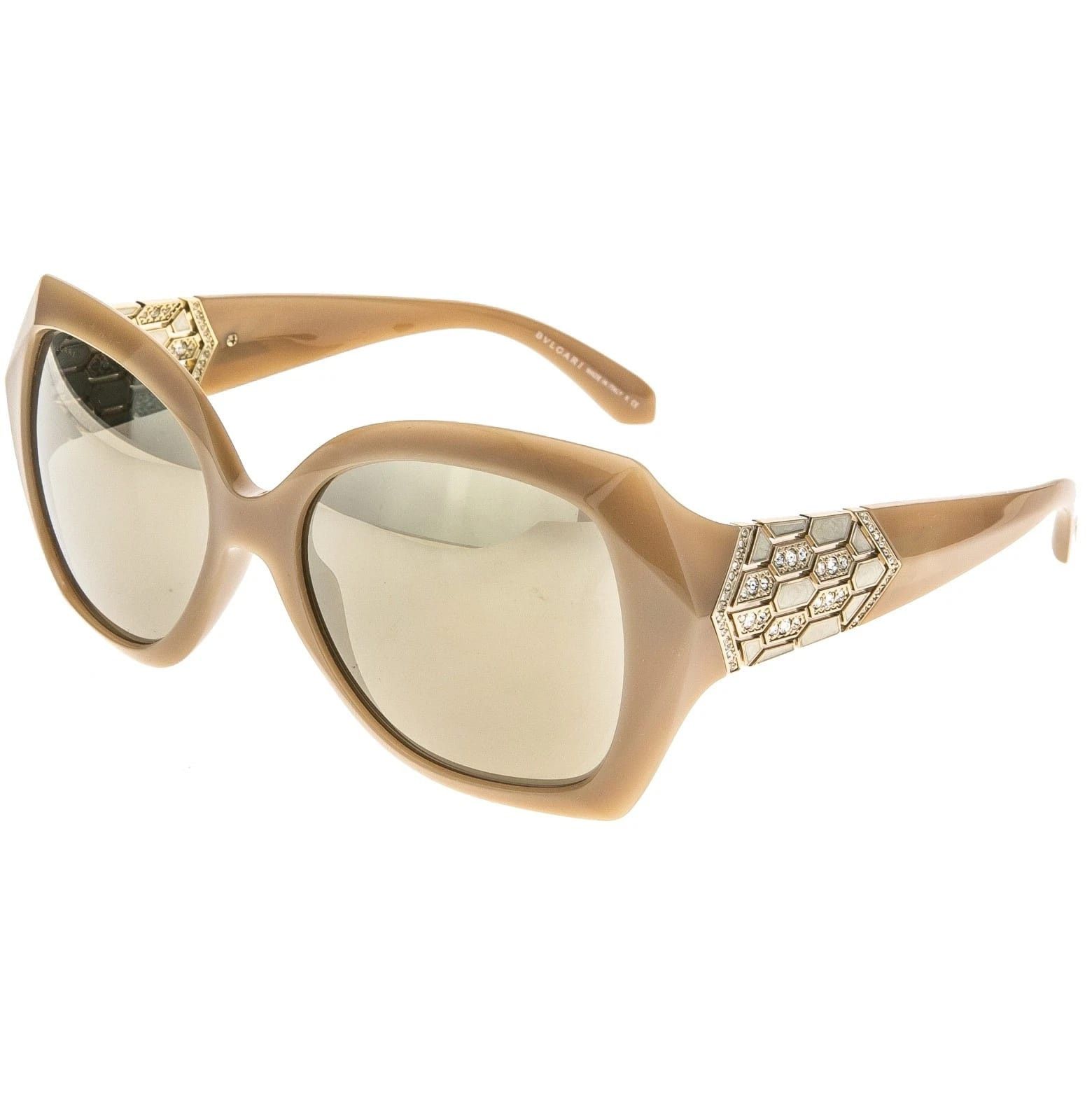 Bvlgari BULGARI BV8182B Serpenti Beige Gold Mirrored Sunglasses 8182 Size ONE SIZE - 3 Thumbnail