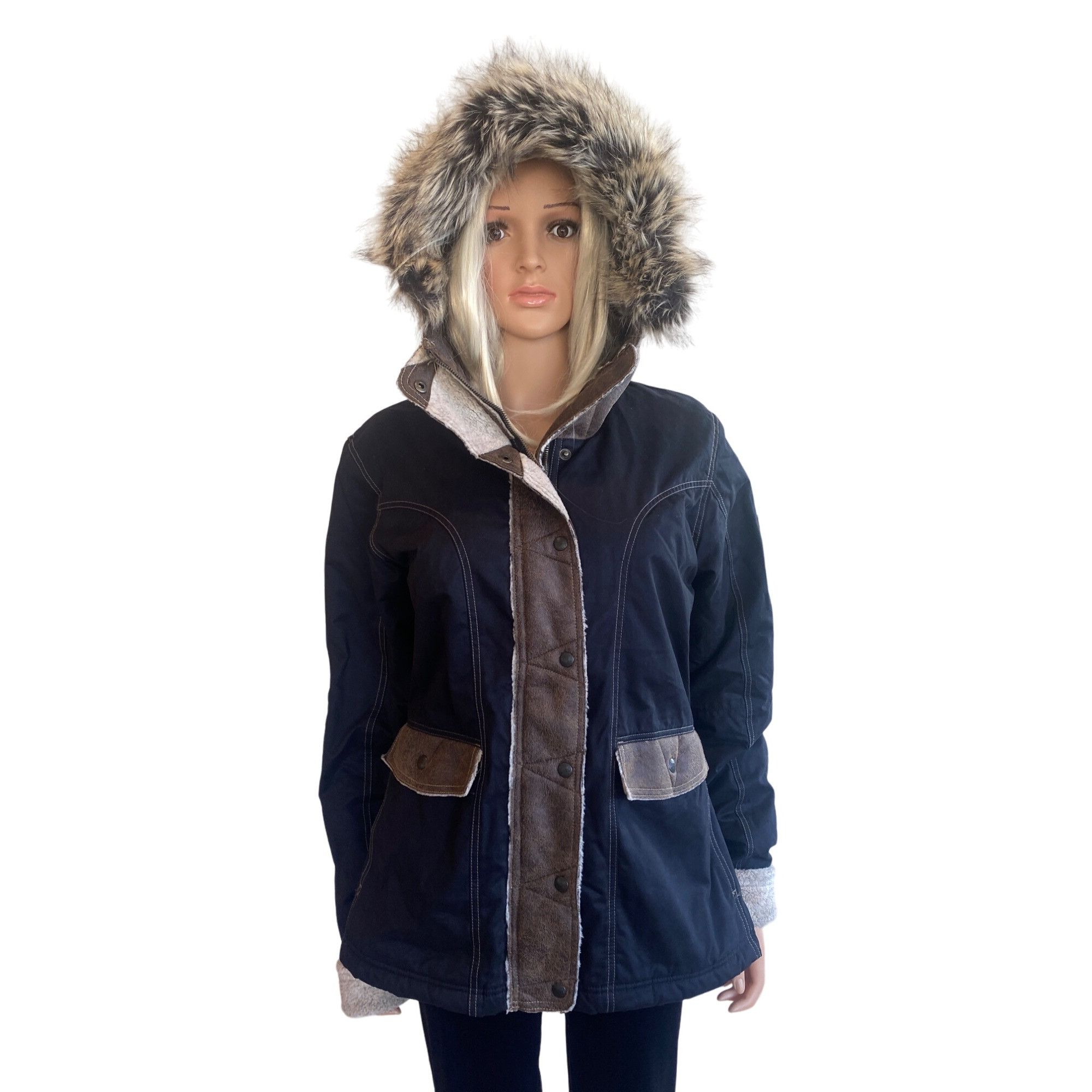 Kuhl NWT Kuhl Arktik Waxed Jacket L Faux Fur Sherling Fleece Hood Size L / US 10 / IT 46 - 16 Thumbnail