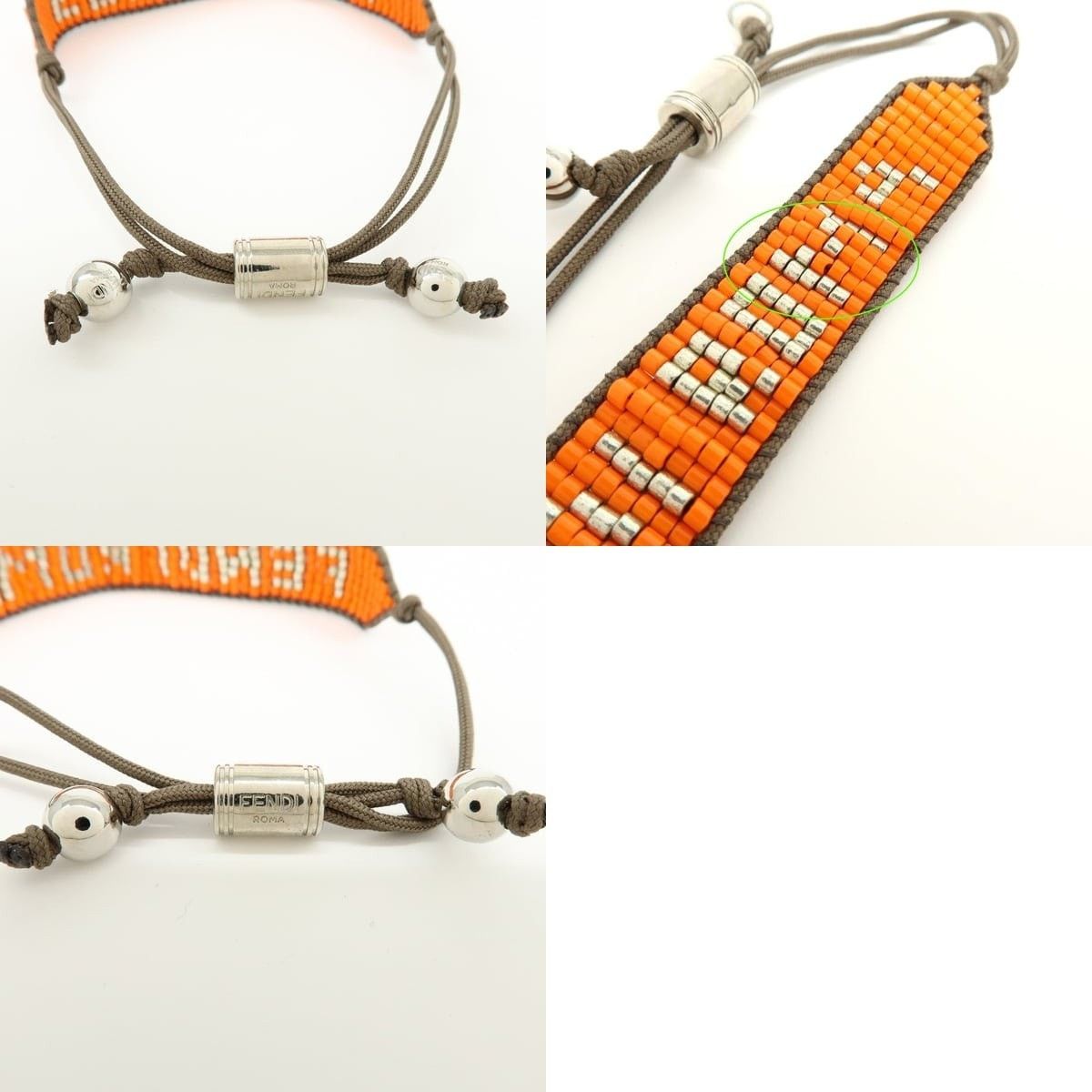Fendi Fendi Code Beads Nylon Bracelet Orange Size ONE SIZE - 4 Thumbnail