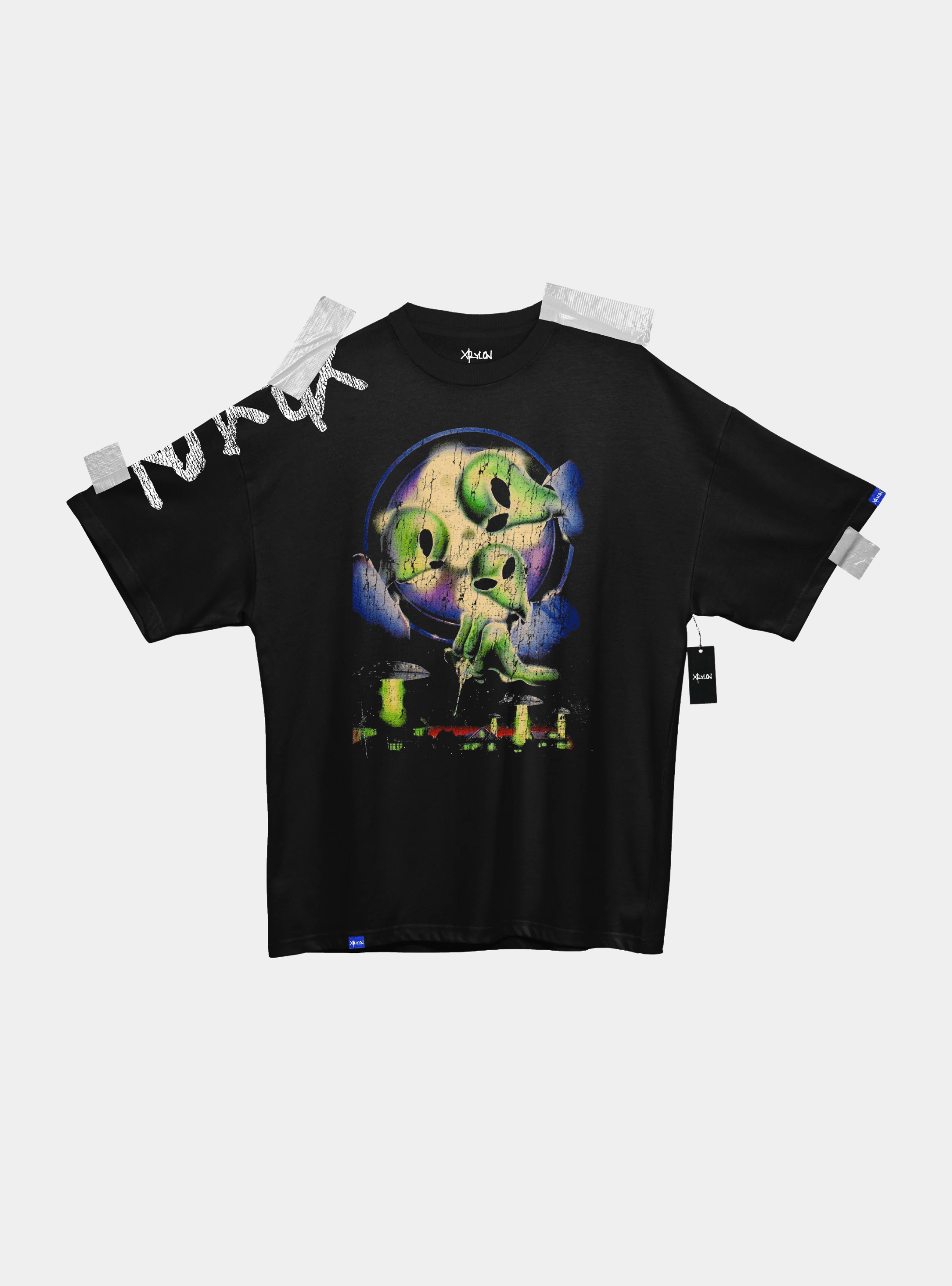 Designer × Vintage Xrylon- Alien Invasion - 9oz Premium Tee Size US L / EU 52-54 / 3 - 1 Thumbnail