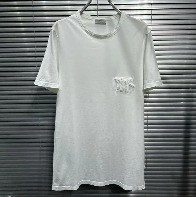 Dior Dior White Cotton Embroidered Men's T-Shirt 0089 Size US M / EU 48-50 / 2 - 1 Thumbnail