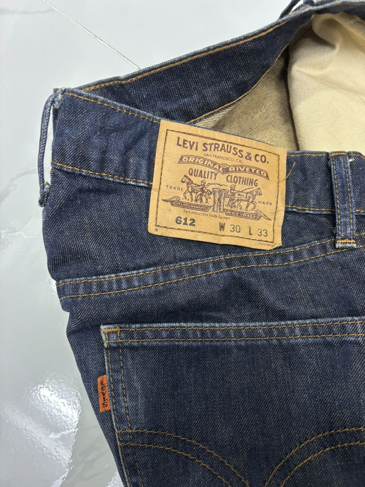 Levi's 🔥VINTAGE LEVIS 612 ORANGE TAB BLUE DENIM JEANS Size US 30 / EU 46 - 9 Thumbnail