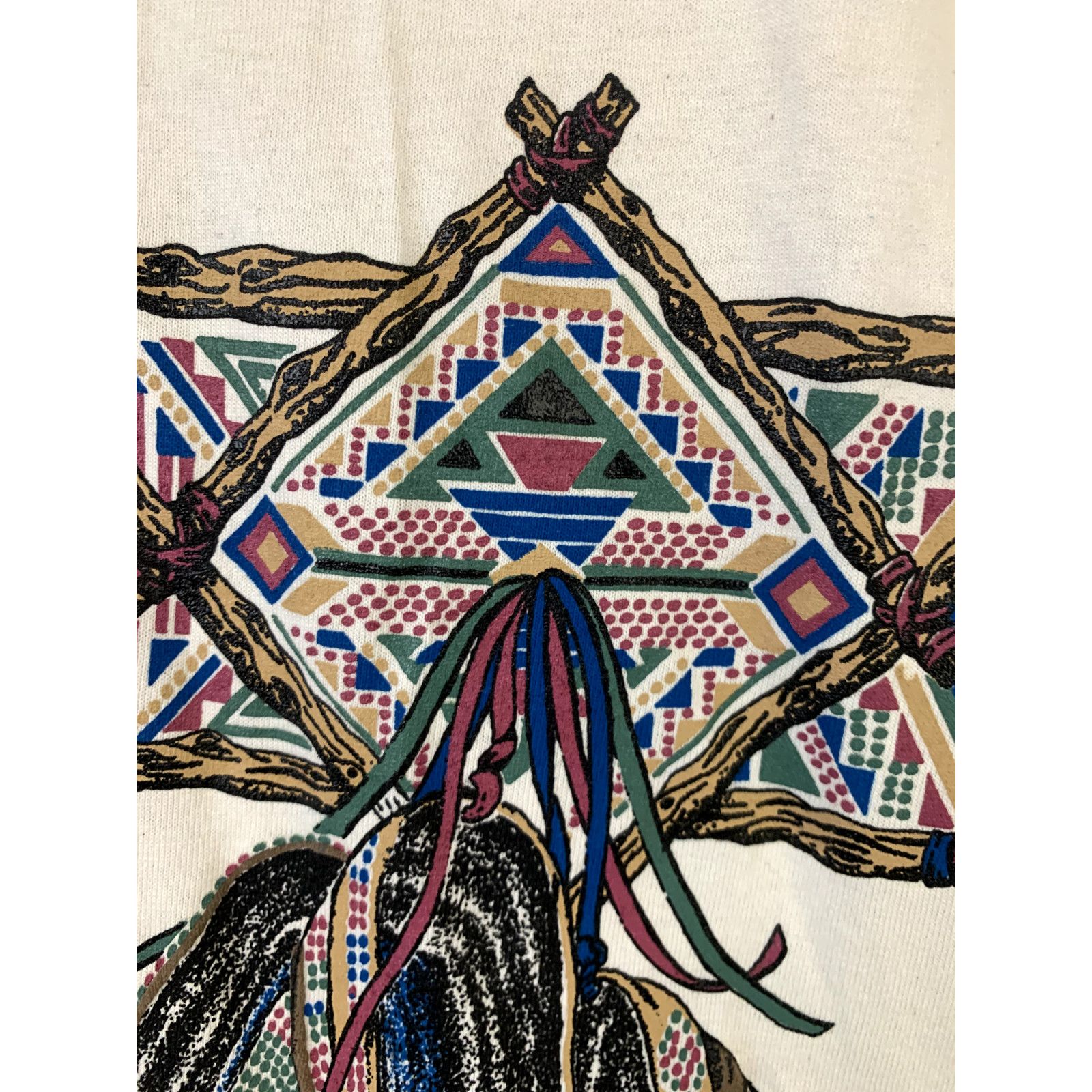 Jerzees × Vintage Vintage South Dakota Black Hills Tribal Graphic Beige Shirt Size US L / EU 52-54 / 3 - 6 Thumbnail