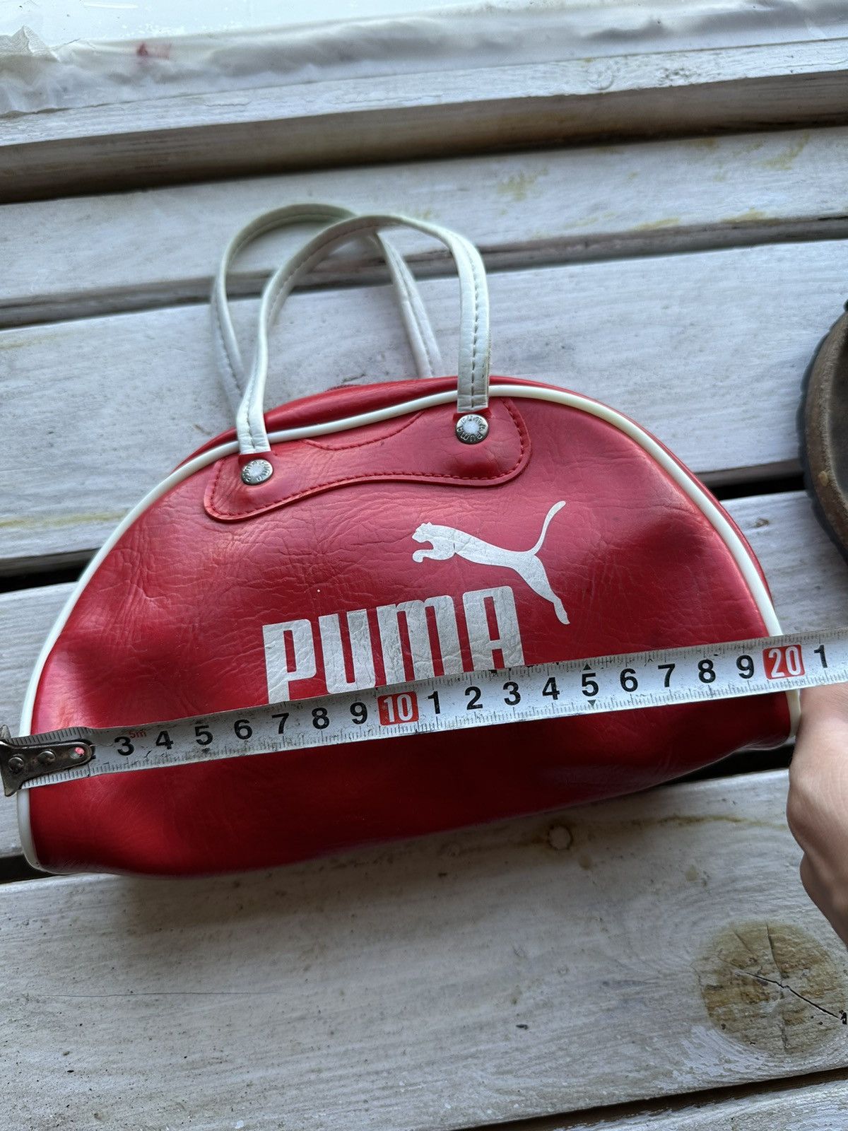 Puma × Vintage ❗️Vintage Puma Leather Mini Bag AVANT GARDE y2k big logo Size ONE SIZE - 12 Thumbnail