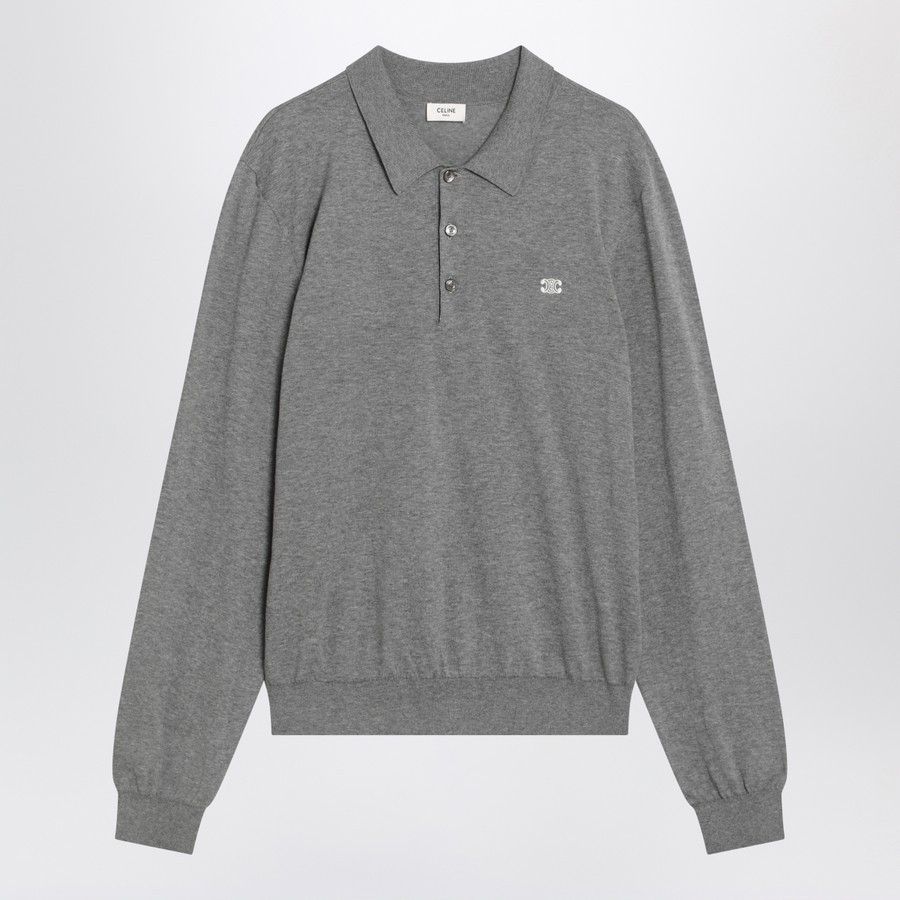 Celine o1d2blof0226 Cotton Polo Shirt in Gray Size US XL / EU 56 / 4 - 1 Thumbnail
