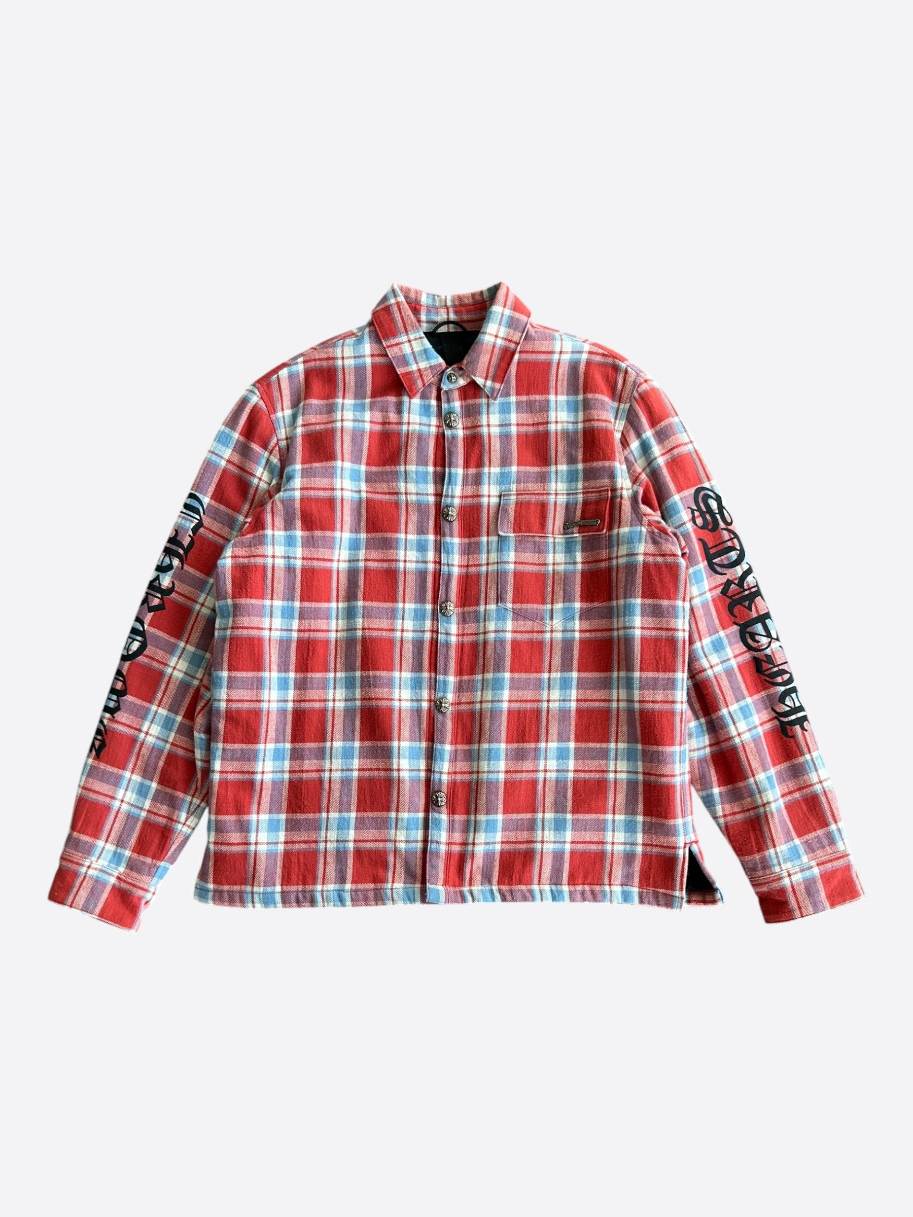 Chrome Hearts Chrome Hearts Red Checkered Padded Flannel Jacket Size US L / EU 52-54 / 3 - 1 Thumbnail