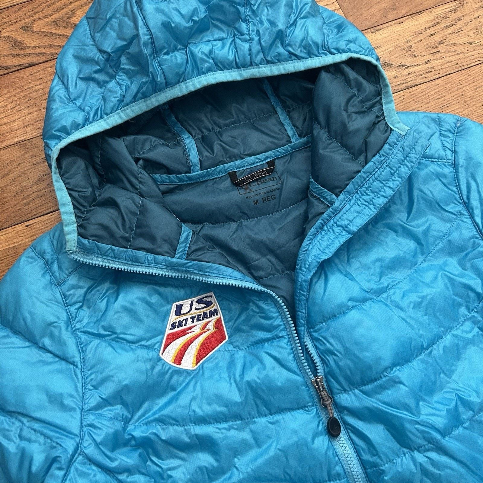 L.L. Bean US Ski Team Down Downtek Puffer Hooded Zip Women’s Jacket Size M / US 6-8 / IT 42-44 - 2 Thumbnail