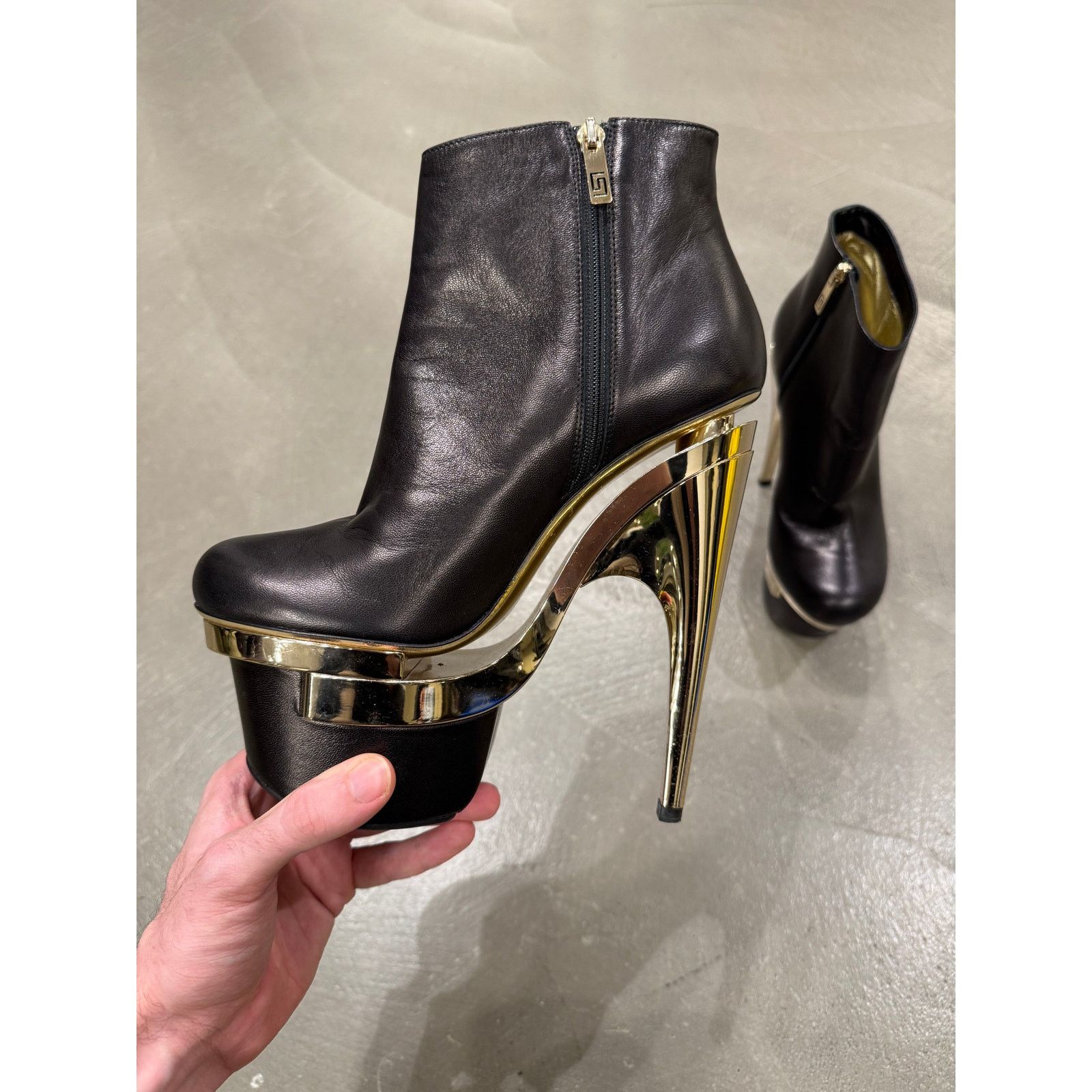Versace Versace black leather triple platform heels Size US 7 / IT 37 - 5 Thumbnail