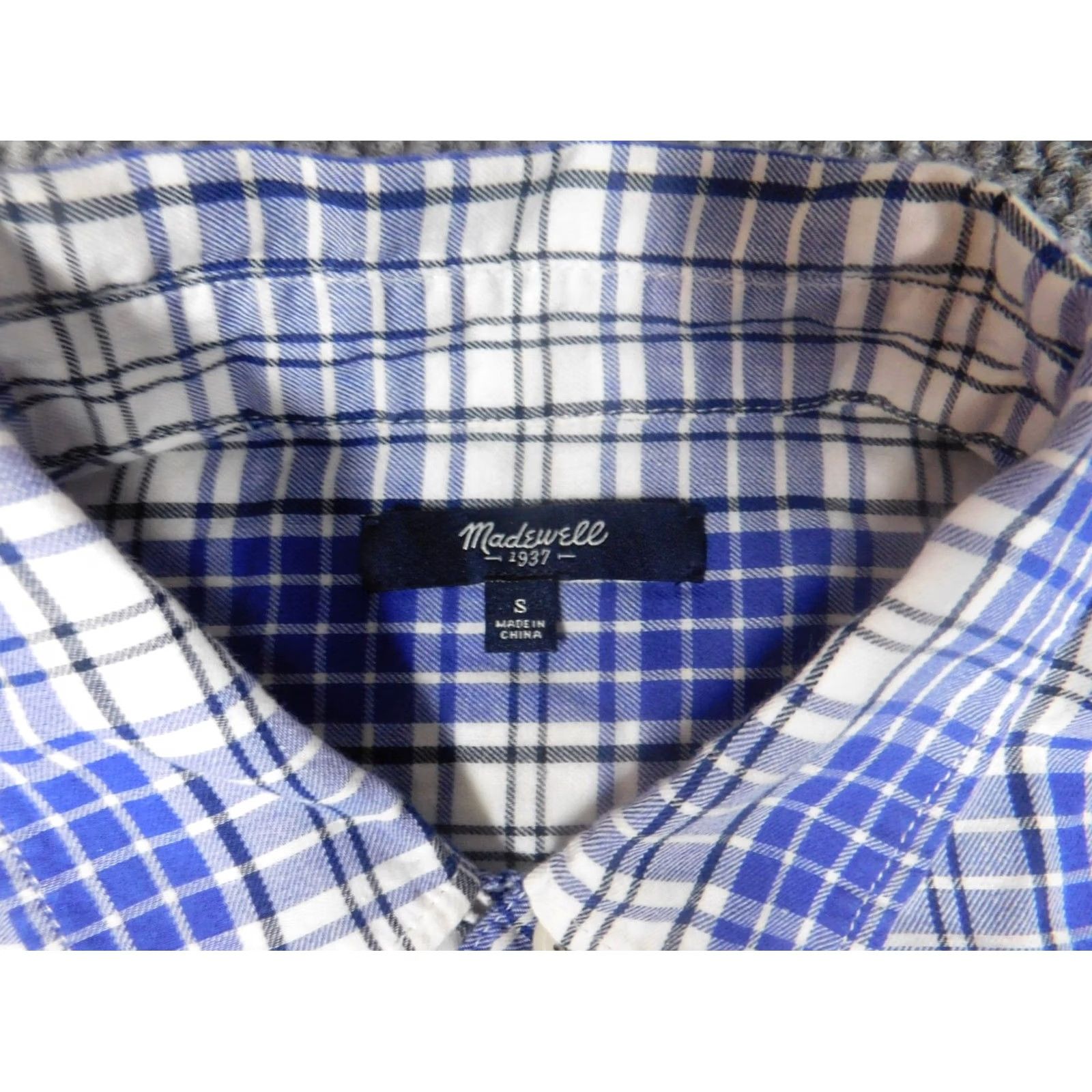 Madewell Madewell Blouse Women S Blue Plaid Long Sleeve Crew Neck Pullover 100% Cotton Rayon Casual Ruffle Button Top Daily Classic Shirt Size S / US 4 / IT 40 - 5 Thumbnail