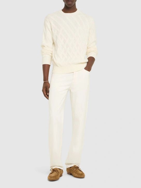 Z Zegna o1lsvrm0525 Marble Pure Cotton Pants in White Size US 30 / EU 46 - 3 Thumbnail