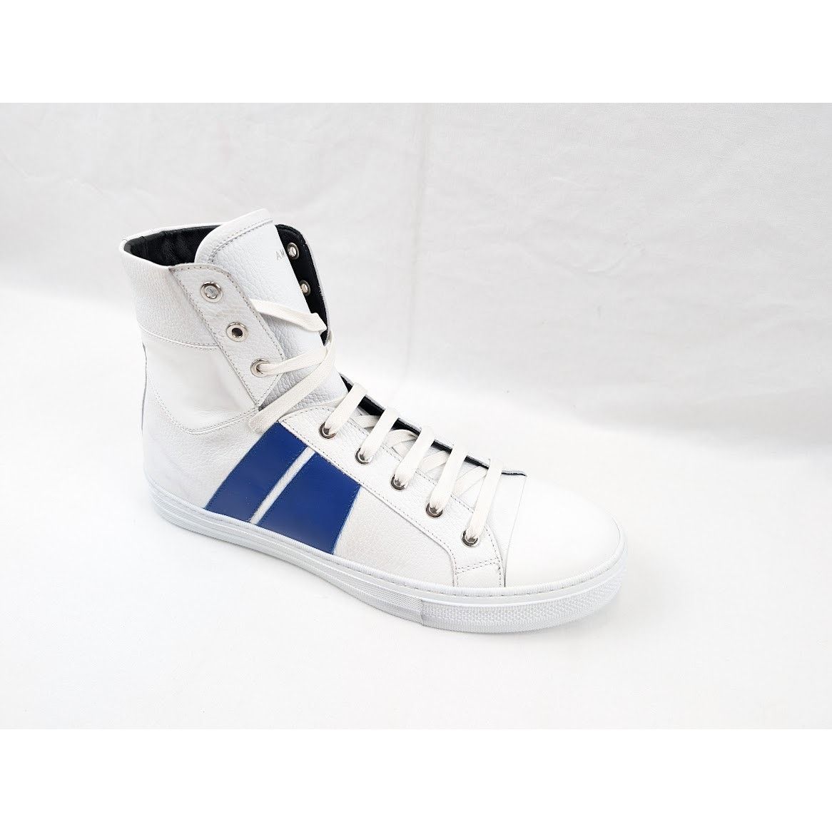 Amiri o1rshd1 Leather Sunset Sneakers in White/Blue Size US 12 / EU 45 - 3 Thumbnail