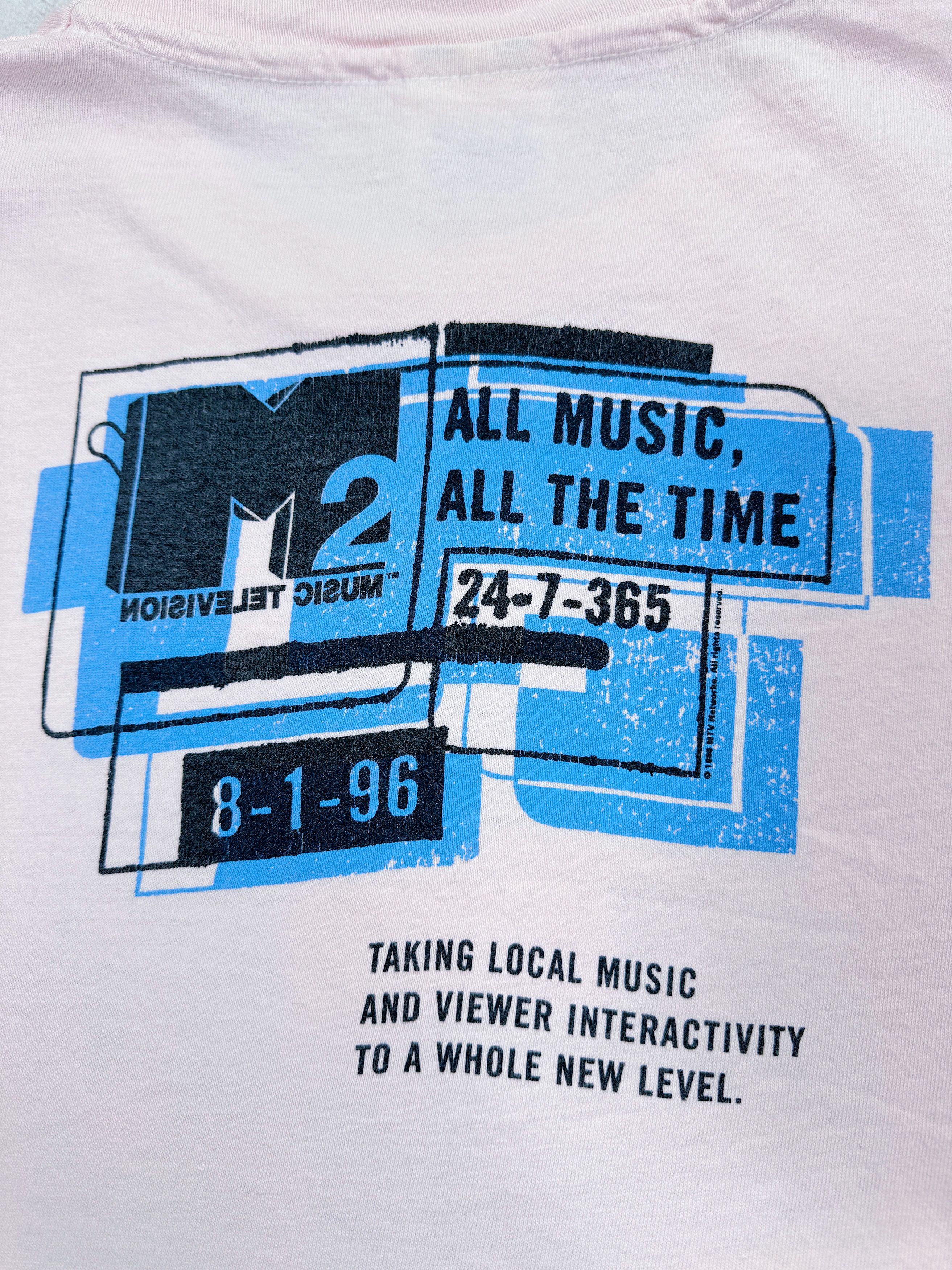 Hanes × Mtv × Vintage 1996 MTV 2 First Promo T-Shirt M2 Music Television Size US XL / EU 56 / 4 - 22 Thumbnail