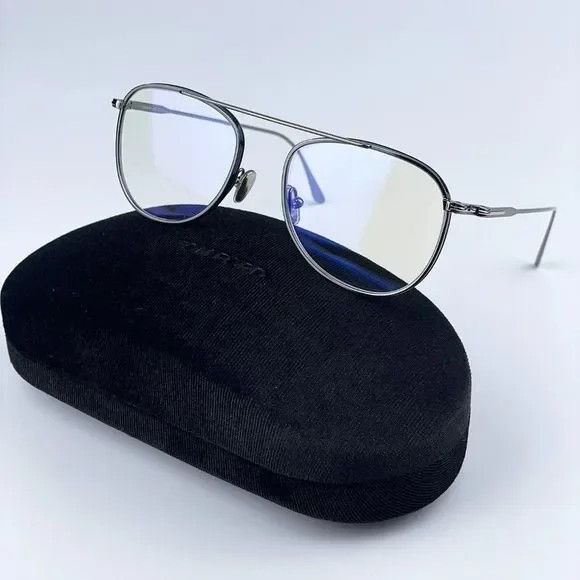 image of New Tom Ford Ft5691-B 012 Dark Ruthenium Blue Block Unisex P in Black Ruthenium, Men's
