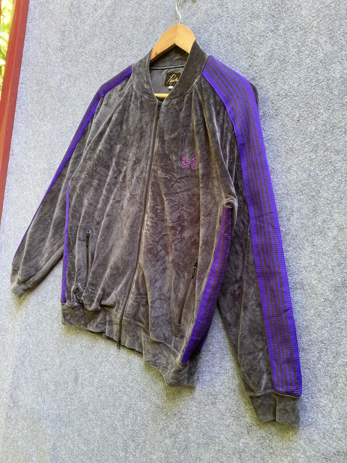 Needles Needles Velour Rib Collar Track Jacket Size US L / EU 52-54 / 3 - 2 Thumbnail