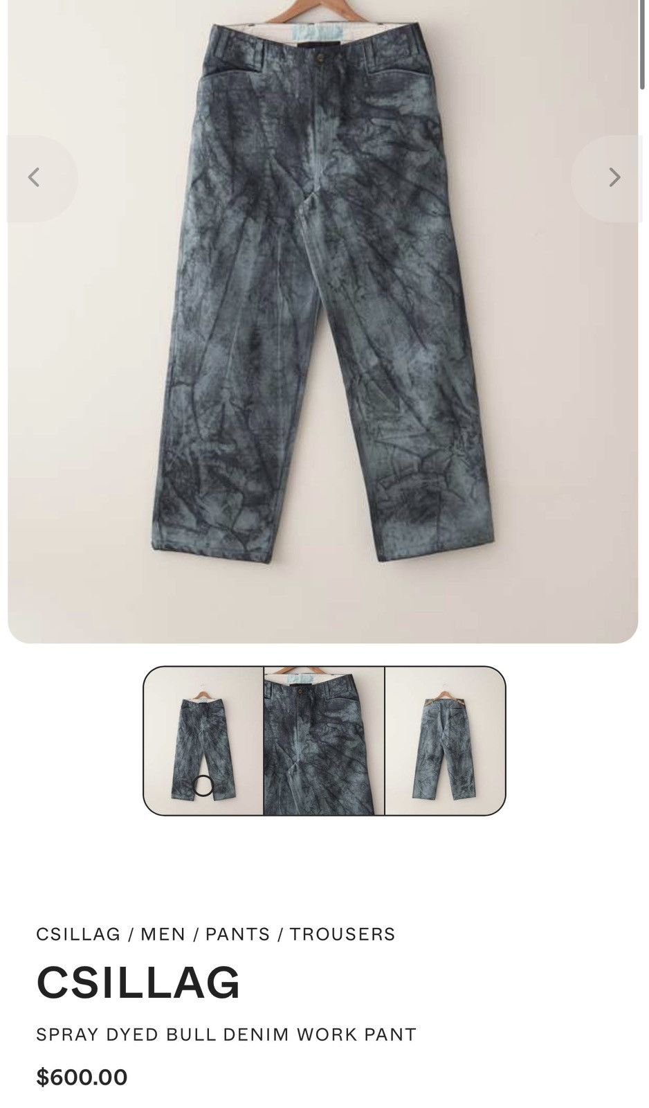 Sillage Spray Dyed Bull Denim Work Pant Size US 34 / EU 50 - 2 Thumbnail