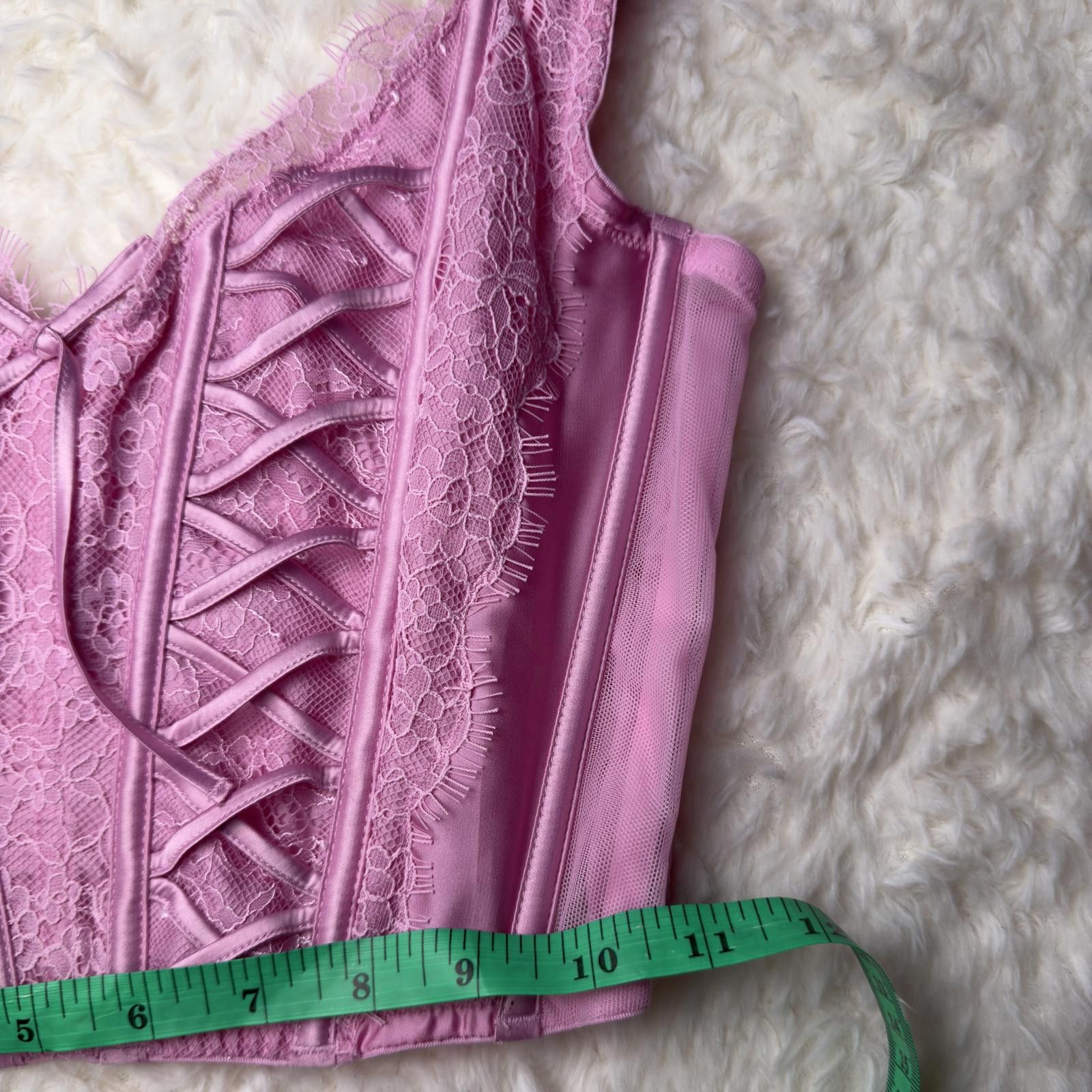 Other Victoria's Secret Pink Lace-Up Corset Top Bra M-DD Size M / US 6-8 / IT 42-44 - 6 Thumbnail