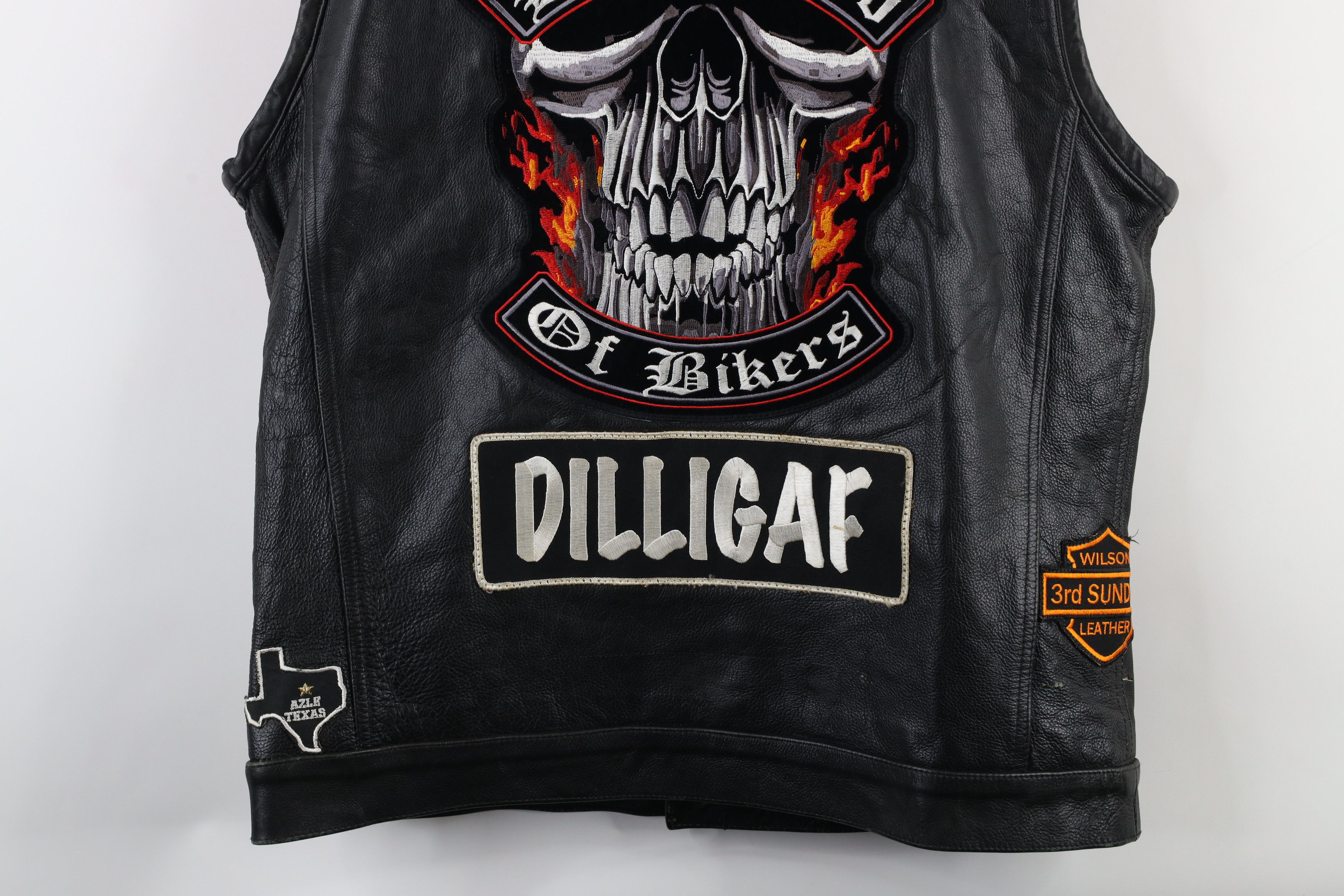 Vintage Vintage 90s Streetwear Brotherhood of Bikers Leather Vest Size US XL / EU 56 / 4 - 18 Thumbnail