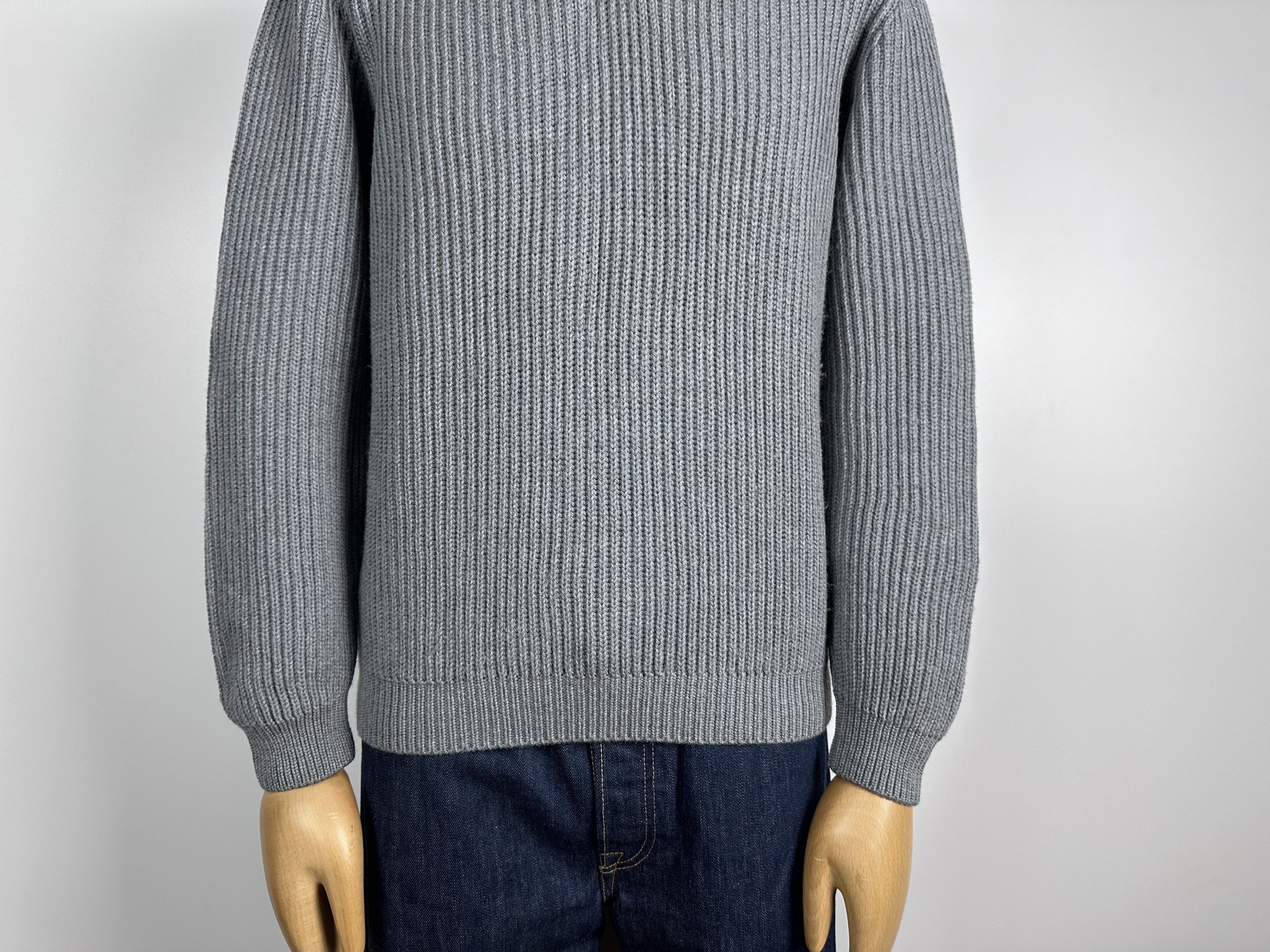 Grailed × Moncler × Vintage Moncler Vintage Wool Knit Sweater Gray High Neck 1\4 Zip M Size US M / EU 48-50 / 2 - 4 Thumbnail