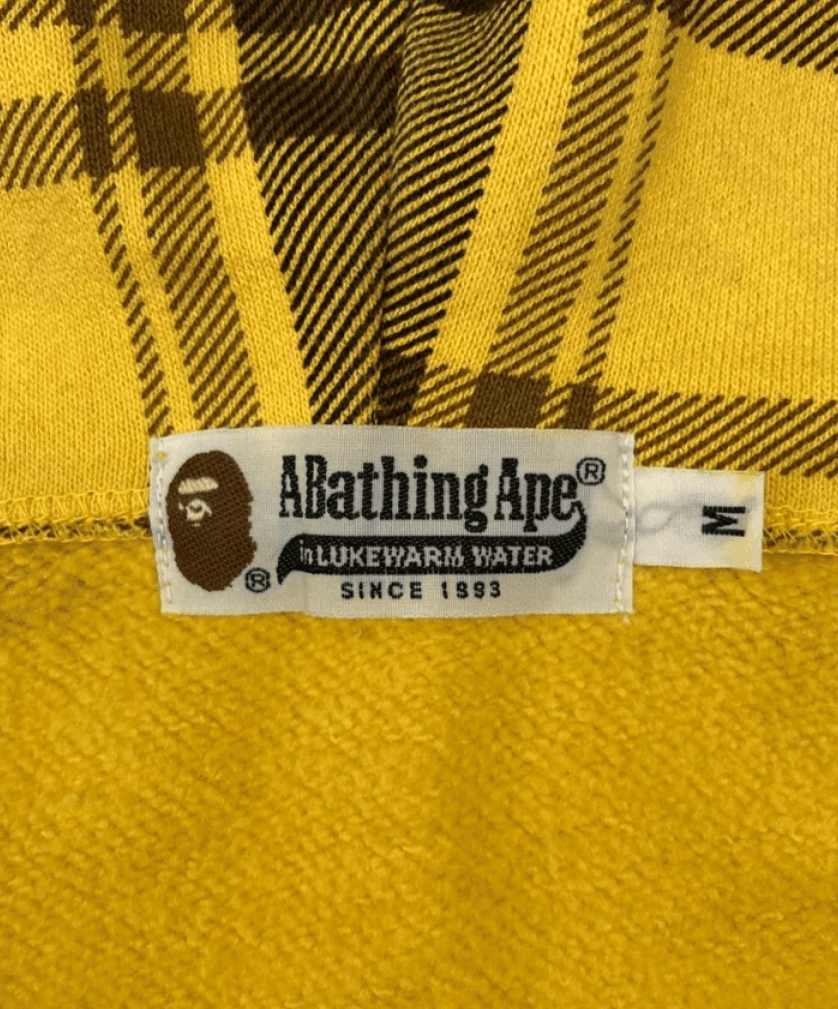 Bape Y2K Bape Yellow Black Plaid Zip Hoodie M Size US M / EU 48-50 / 2 - 6 Thumbnail