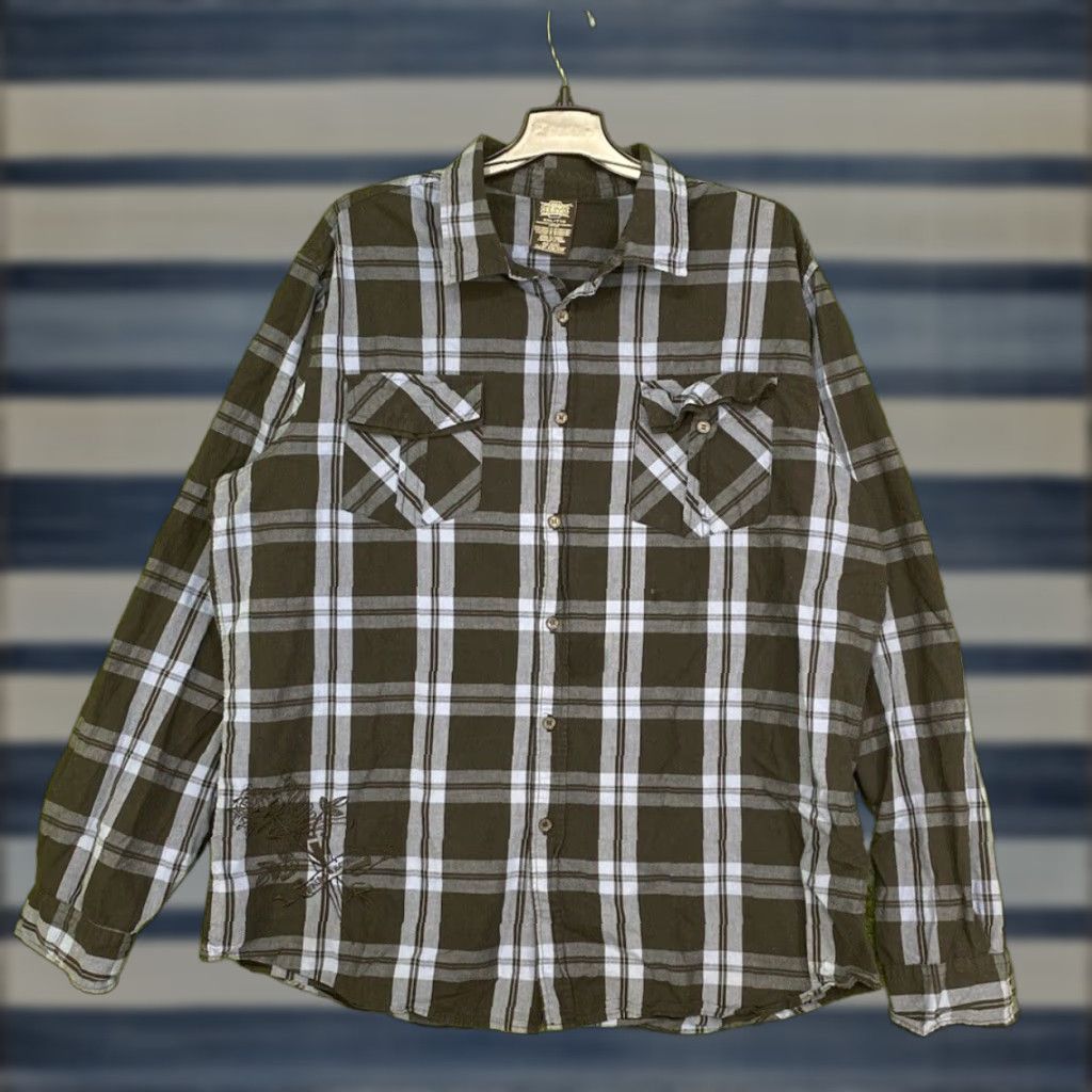 Vintage VINTAGE MMA Elite Graphic Print Flannel Shirt Mens 2XL Black Grunge Skull Punk 2000s Size US XXL / EU 58 / 5 - 1 Thumbnail