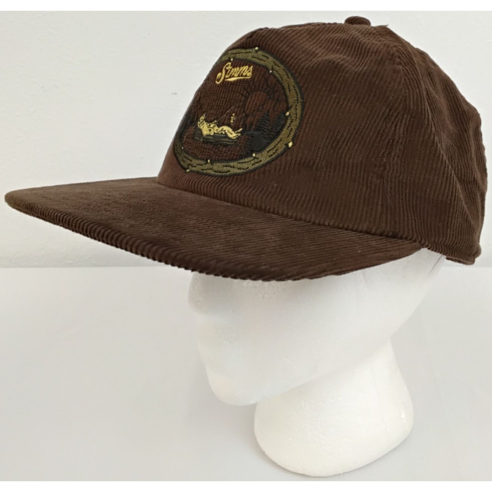 Simms Simms Corduroy Flat Brim Hat Brown Embroidered Double Haul Size ONE SIZE - 4 Thumbnail
