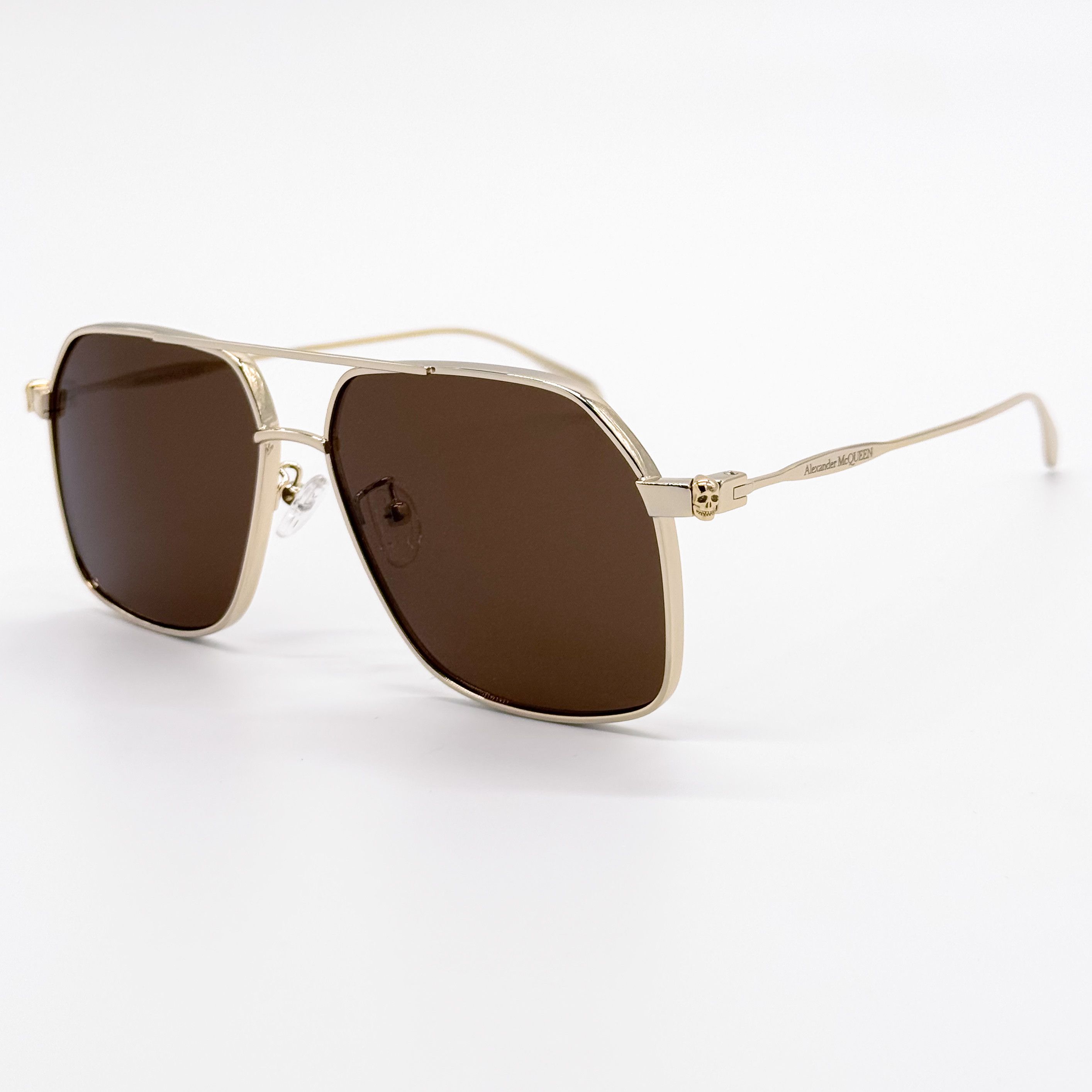 Alexander McQueen NEW ALEXANDER MCQUEEN AM0372S 002 PILOT GOLD SUNGLASSES Size ONE SIZE - 5 Thumbnail