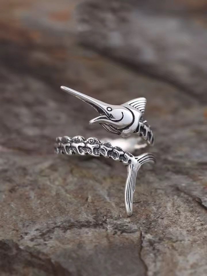 Jewelry Sterling Silver Tuna Streetwear Ring Size ONE SIZE - 1 Thumbnail