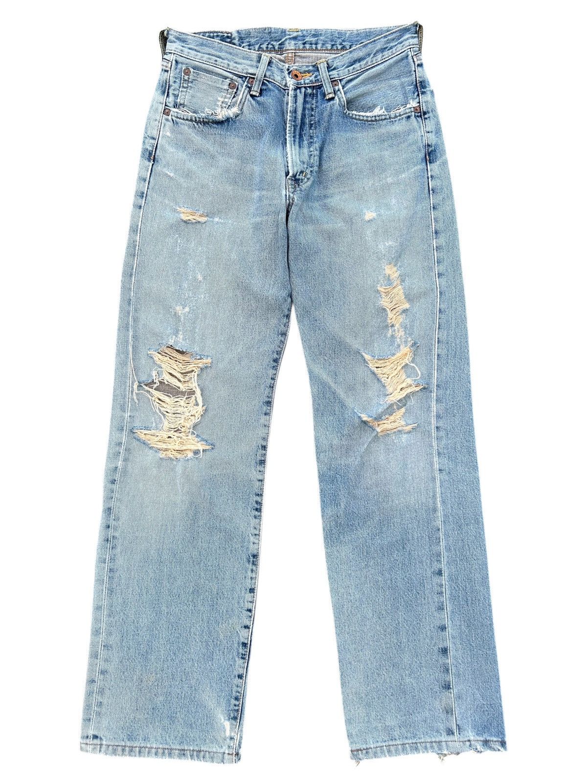 Kapital VINTAGE EDWIN 505X SELVEDGE DISTRESSED DENIM JEANS Size US 29 - 1 Thumbnail