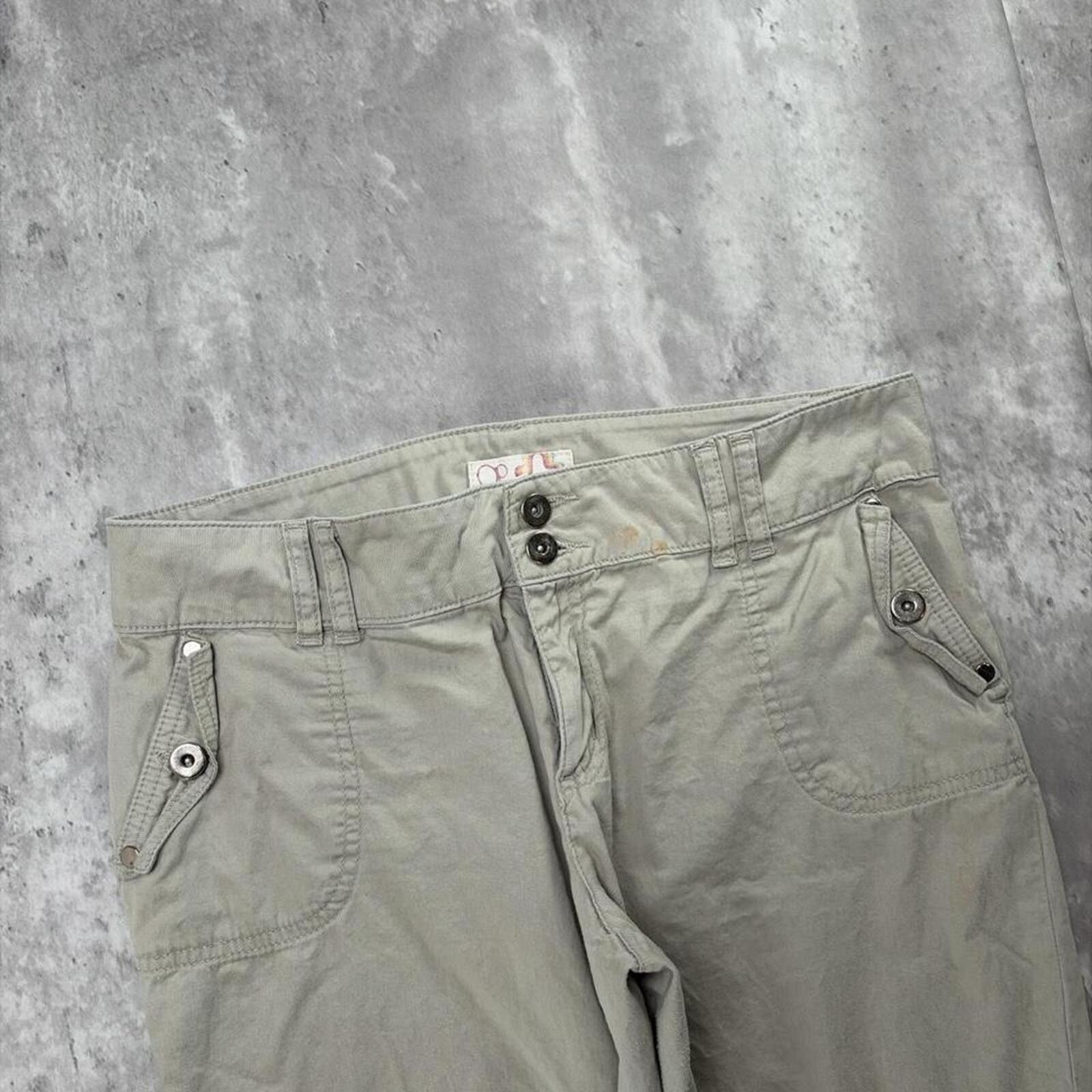 Ocean Pacific Y2K Cream Ocean Pacific Grunge Surf Capri Shorts Size 34" / US 12 / IT 48 - 2 Thumbnail