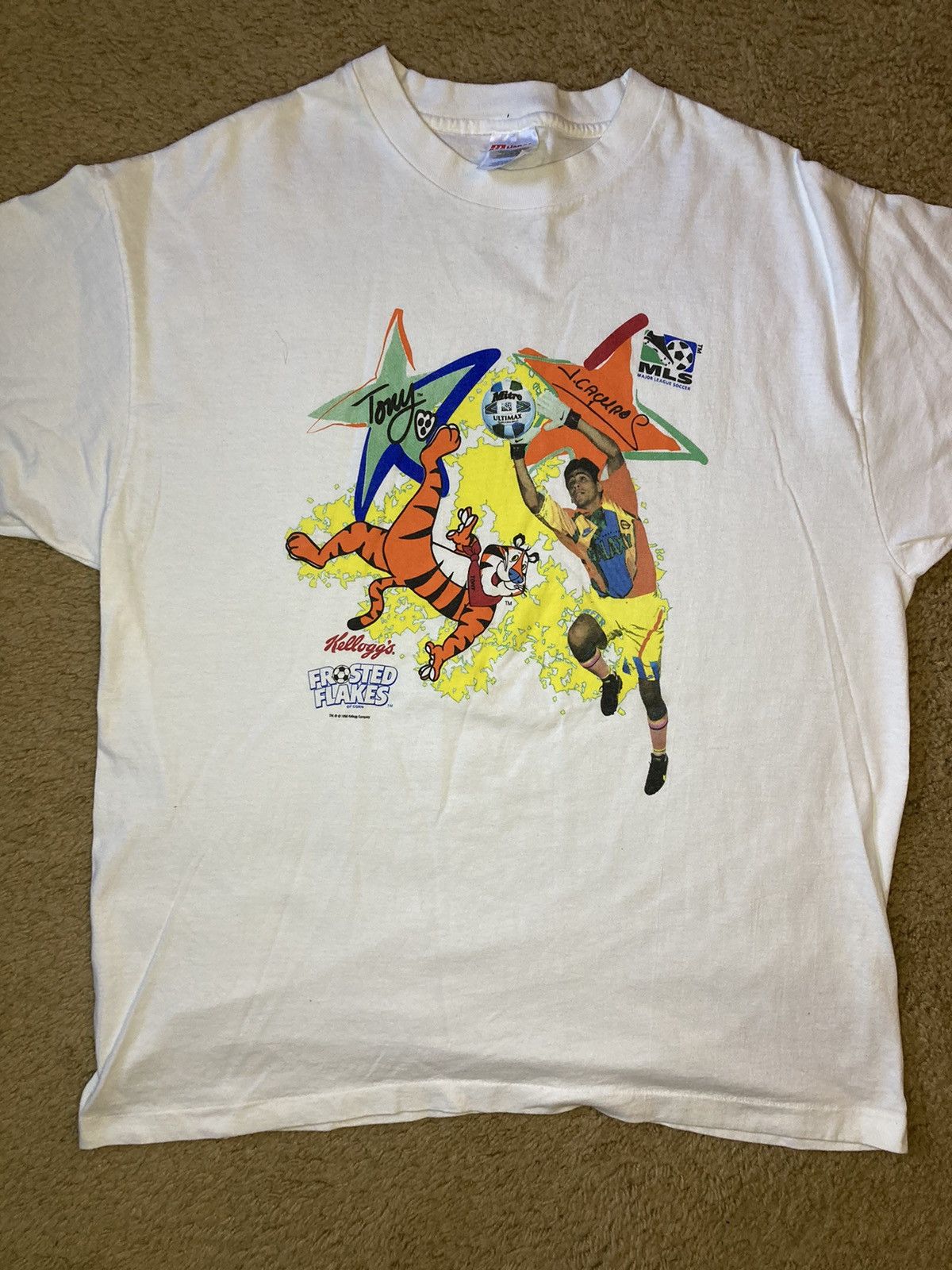 Vintage Vintage mls galaxy Jorge campos Kellogg’s 1996 shirt xl Size US XL / EU 56 / 4 - 1 Thumbnail