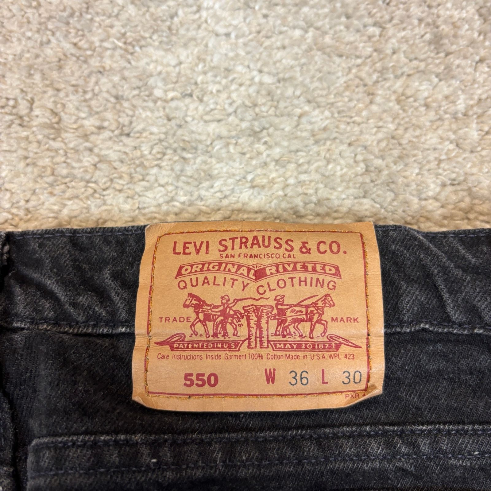 Levi's × Vintage Vintage 90s Levi's 550 Made in USA Relaxed Baggy Jeans 35x27 Size US 35 - 4 Thumbnail