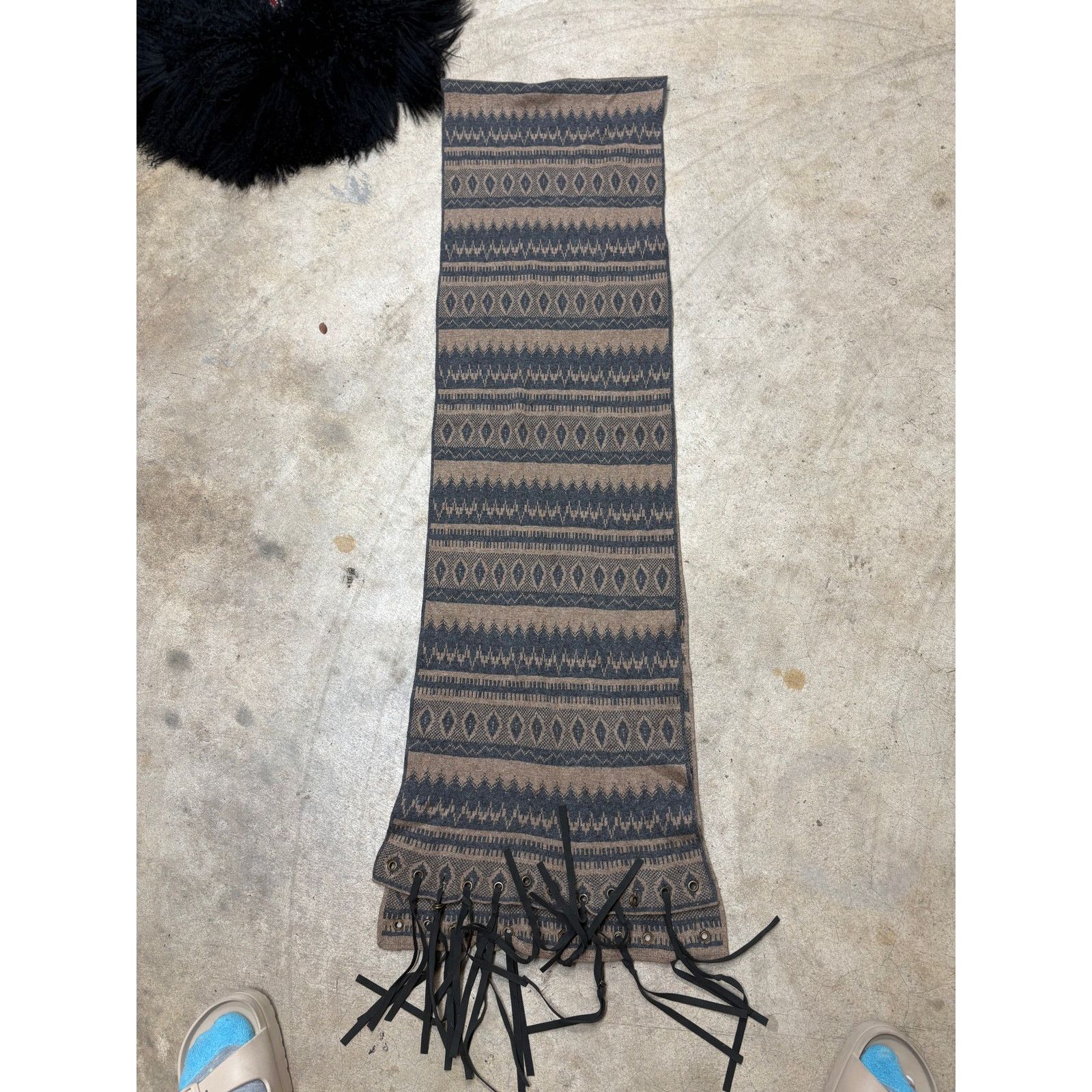 Sandro Sandro Paris Geometric Angora Wool-Blend Boho Fringe Scarf Size ONE SIZE - 6 Thumbnail